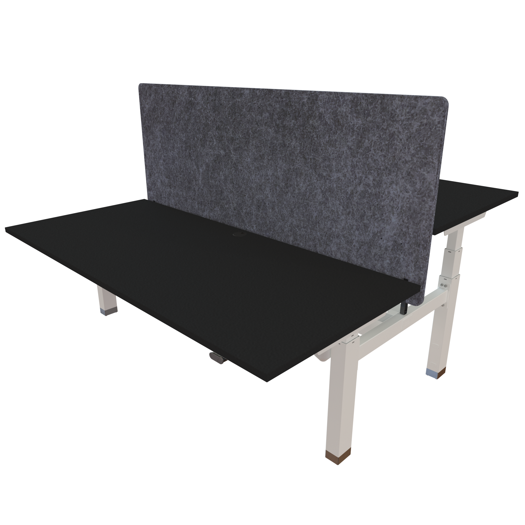 Ergonomic desk | 180x80 cm | Black  with white frame