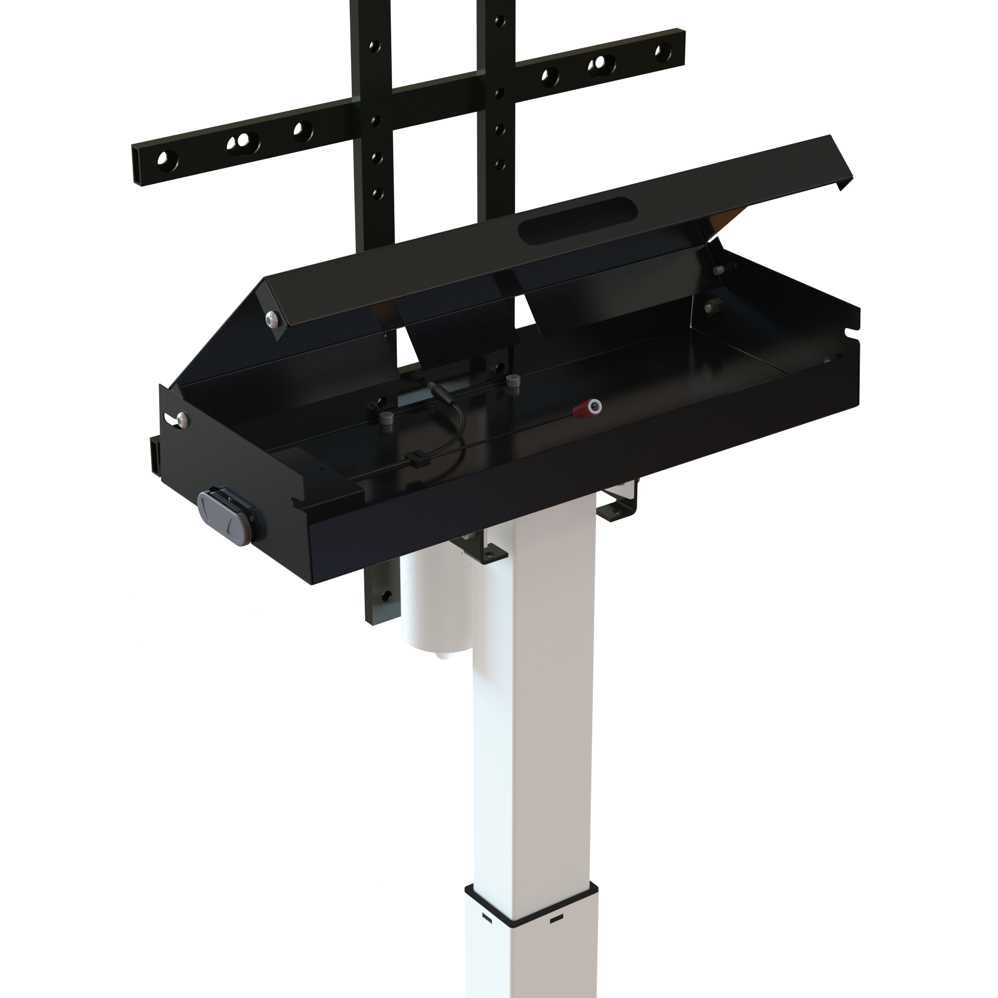 TV Stand on wheels with 880mm electric height adjustment. Commercial