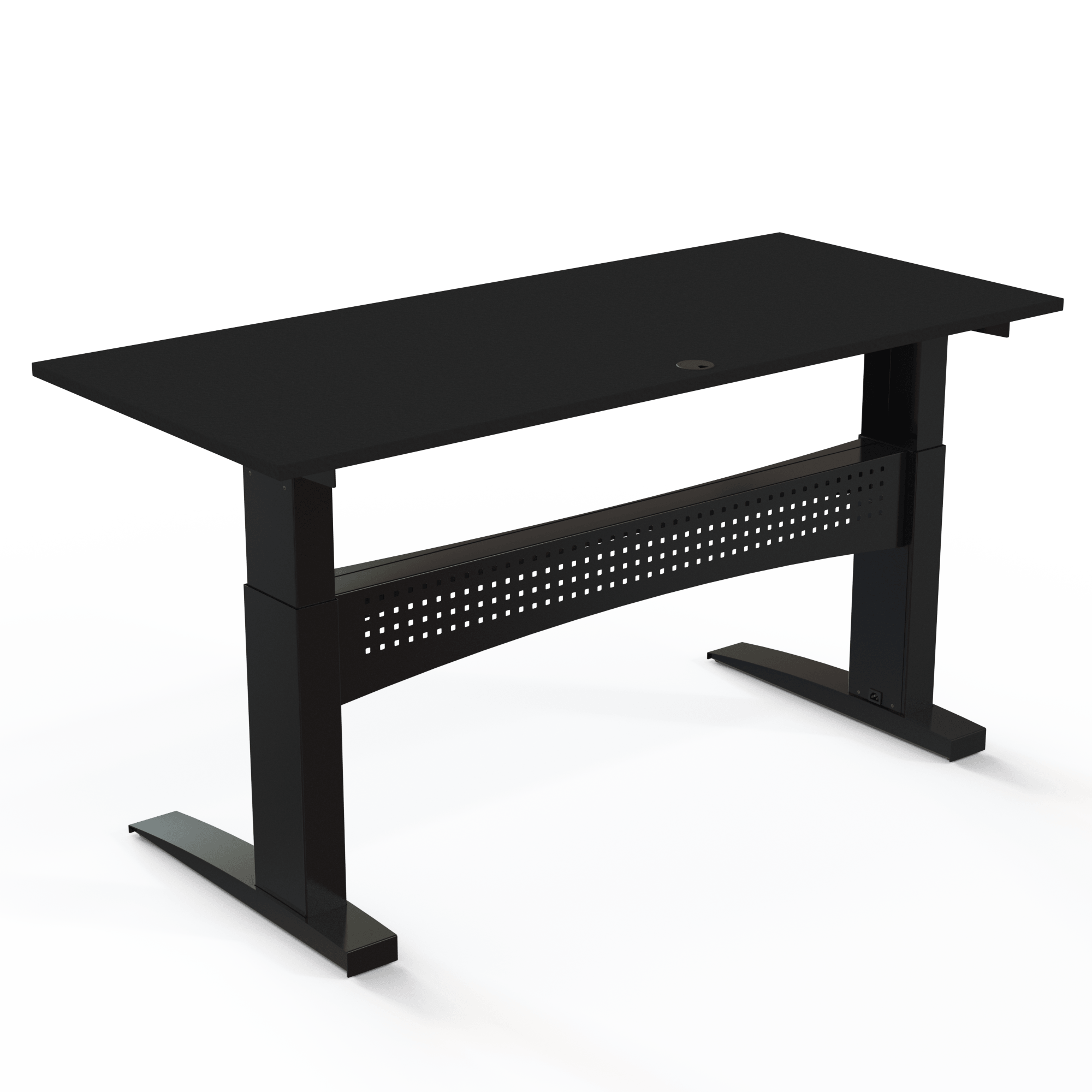 Ergonomic desk | 180x80 cm | Black  with black frame