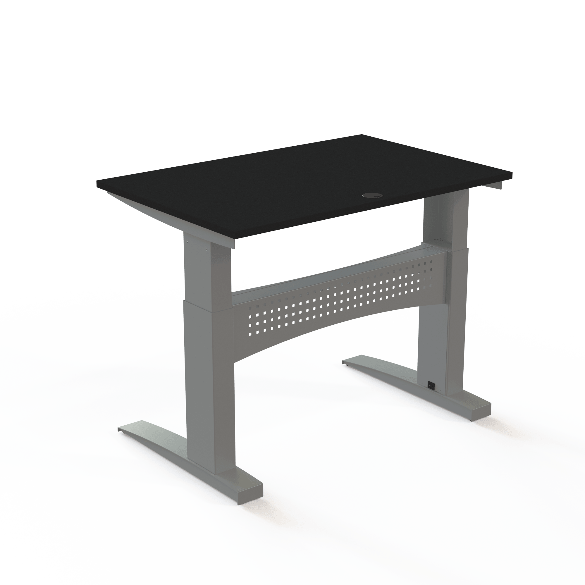 Ergonomic desk | 120x80 cm | Black  with silver frame