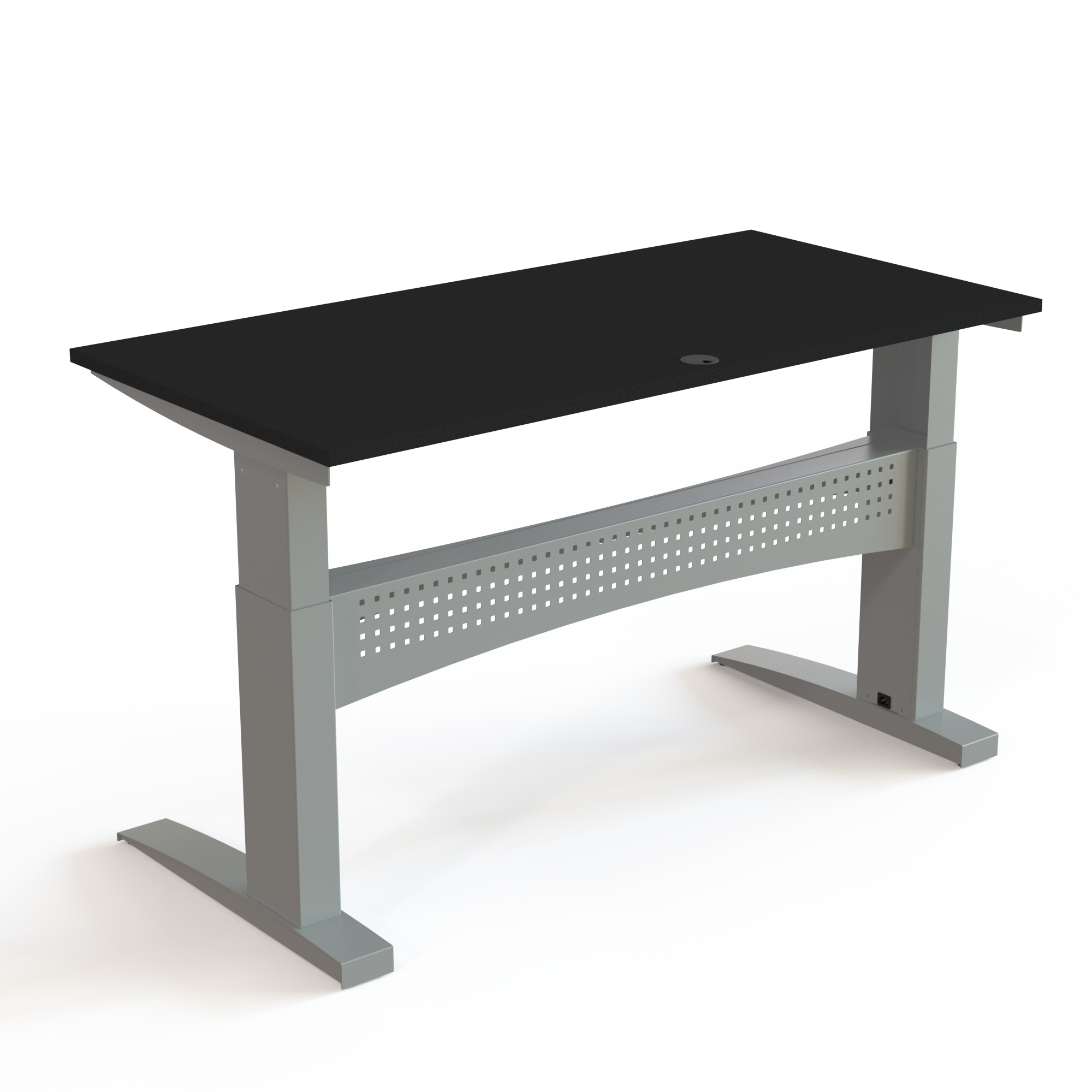 Electric Adjustable Desk | 160x80 cm | Black  with silver frame