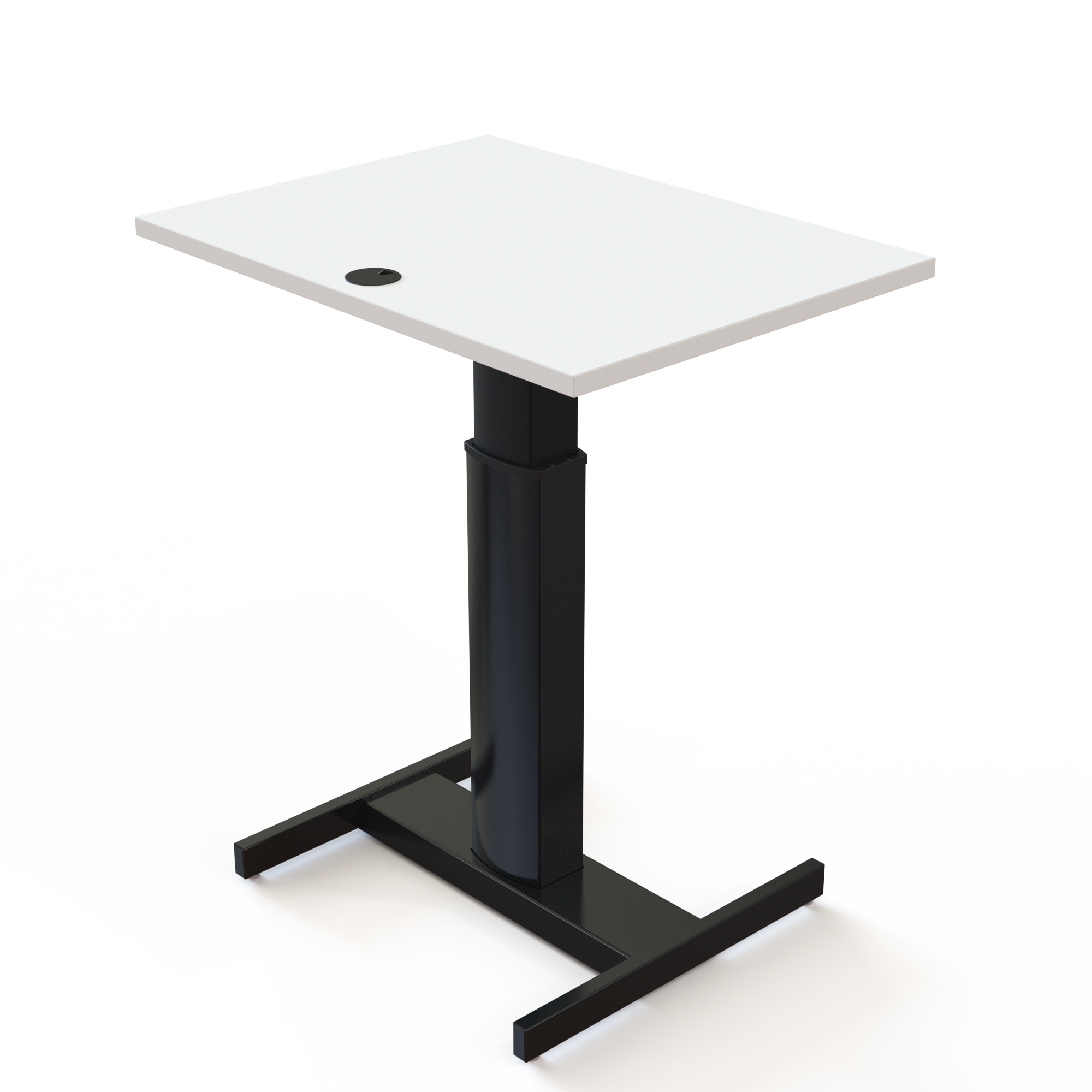 Electric Adjustable Desk | 80x60 cm | White with black frame