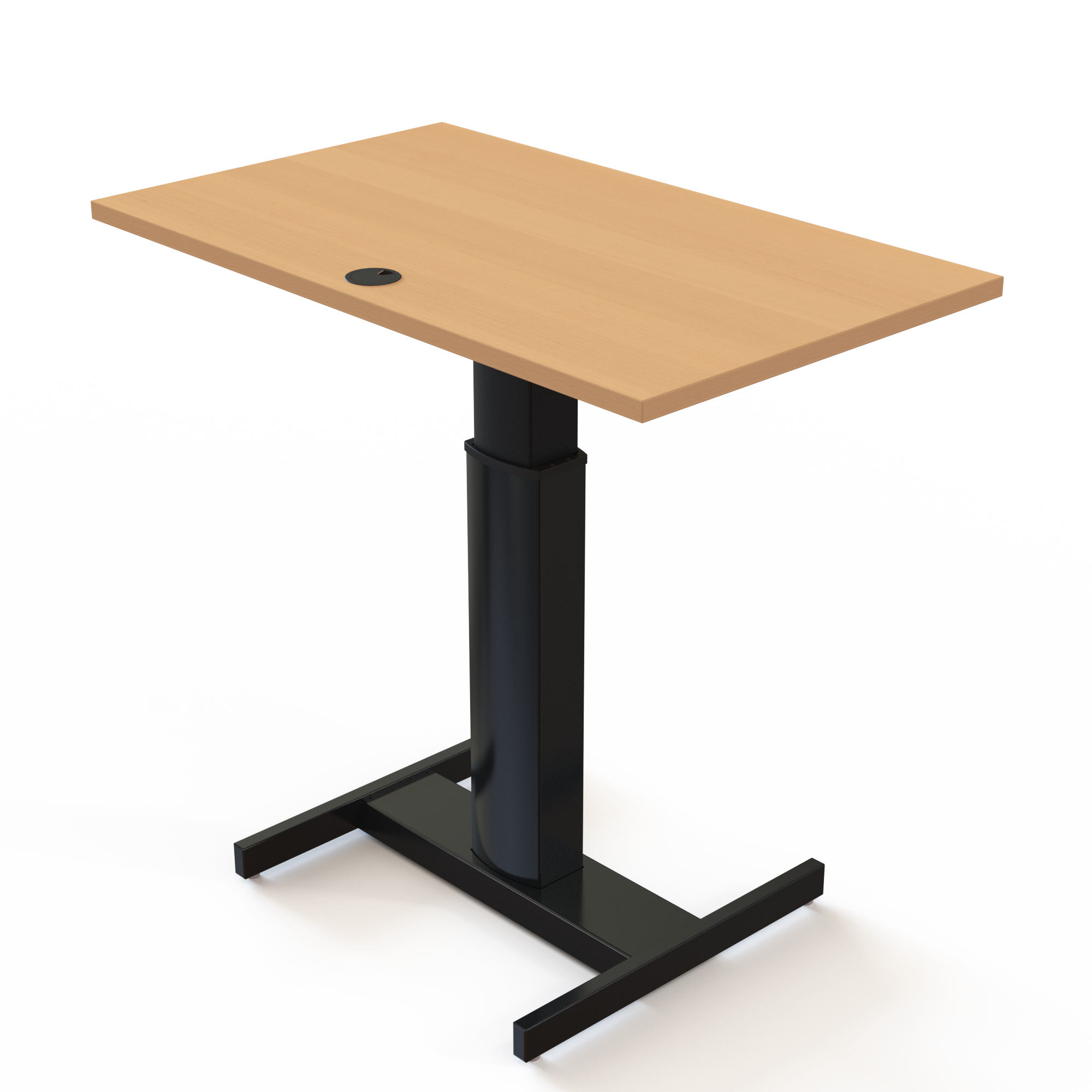 Electric Adjustable Desk | 100x60 cm | Beech with black frame