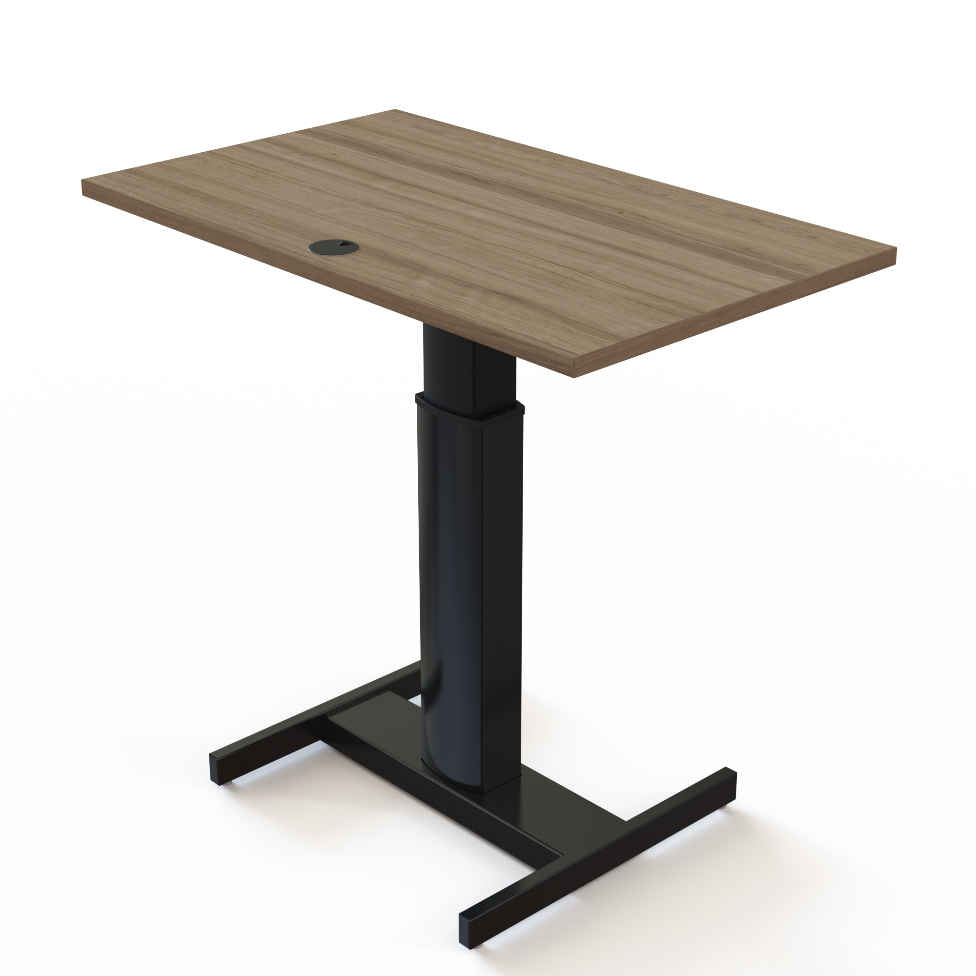 Electric Adjustable Desk | 100x60 cm | Walnut with black frame