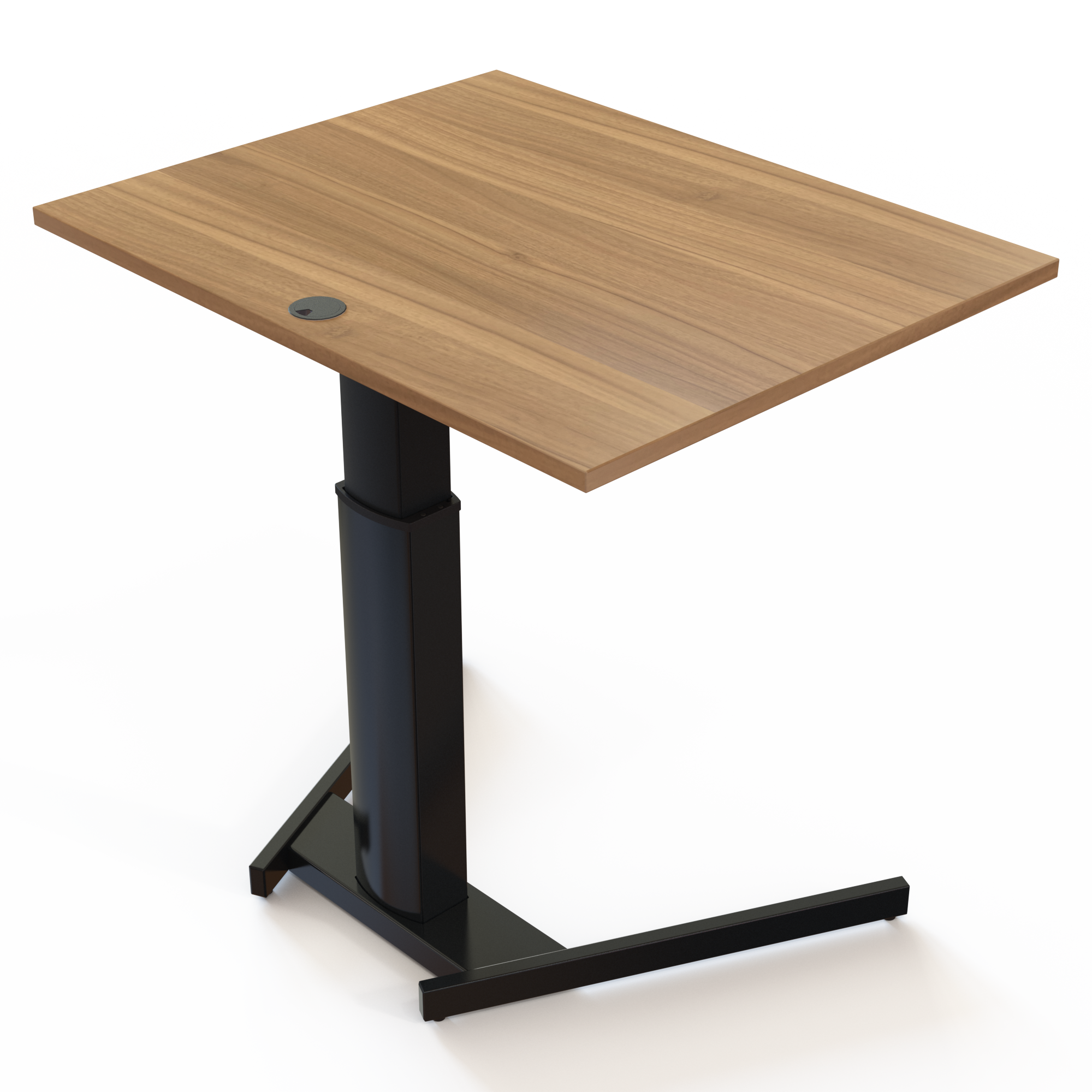 Electric Adjustable Desk | 100x80 cm | Walnut with black frame