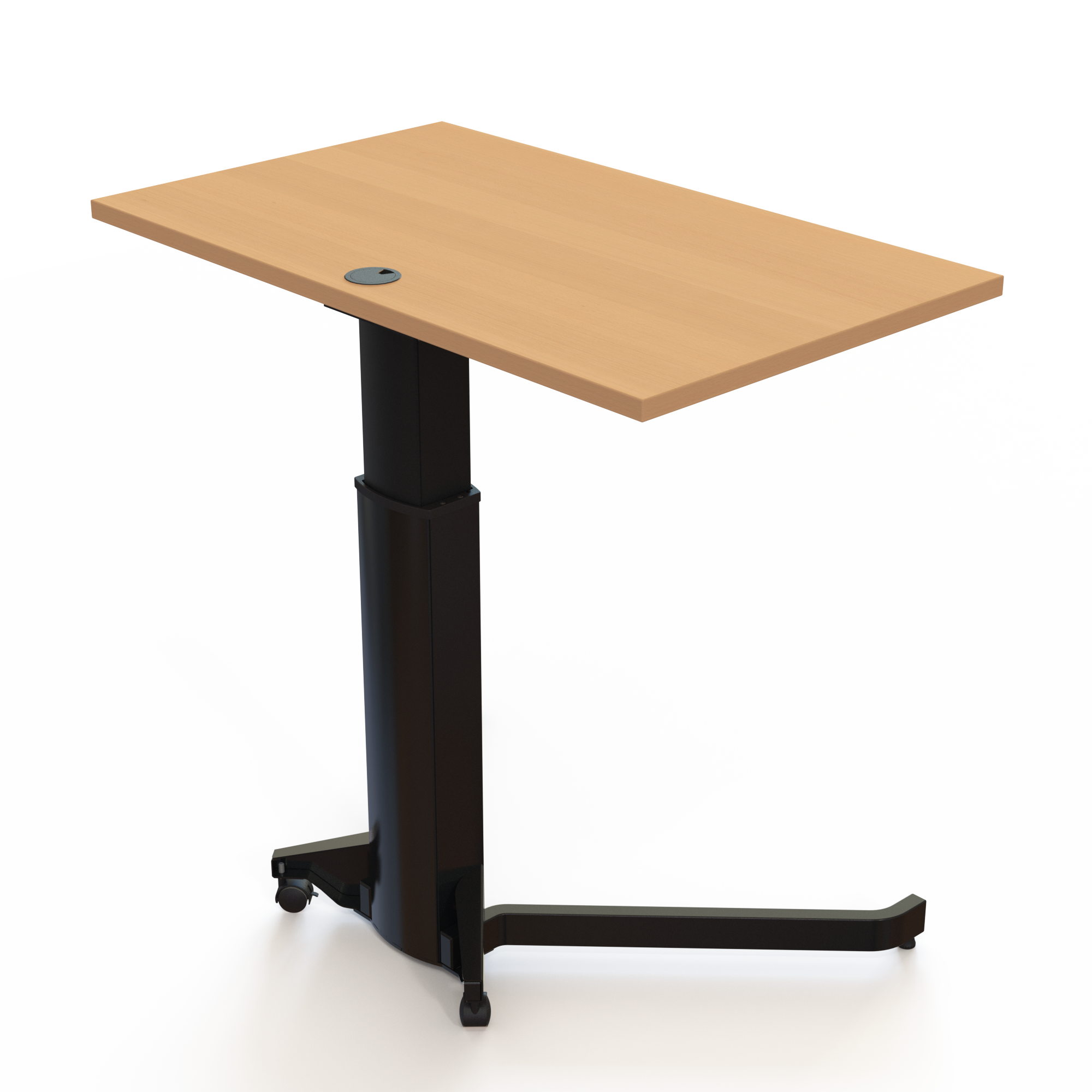 Electric Adjustable Desk | 100x60 cm | Beech with black frame