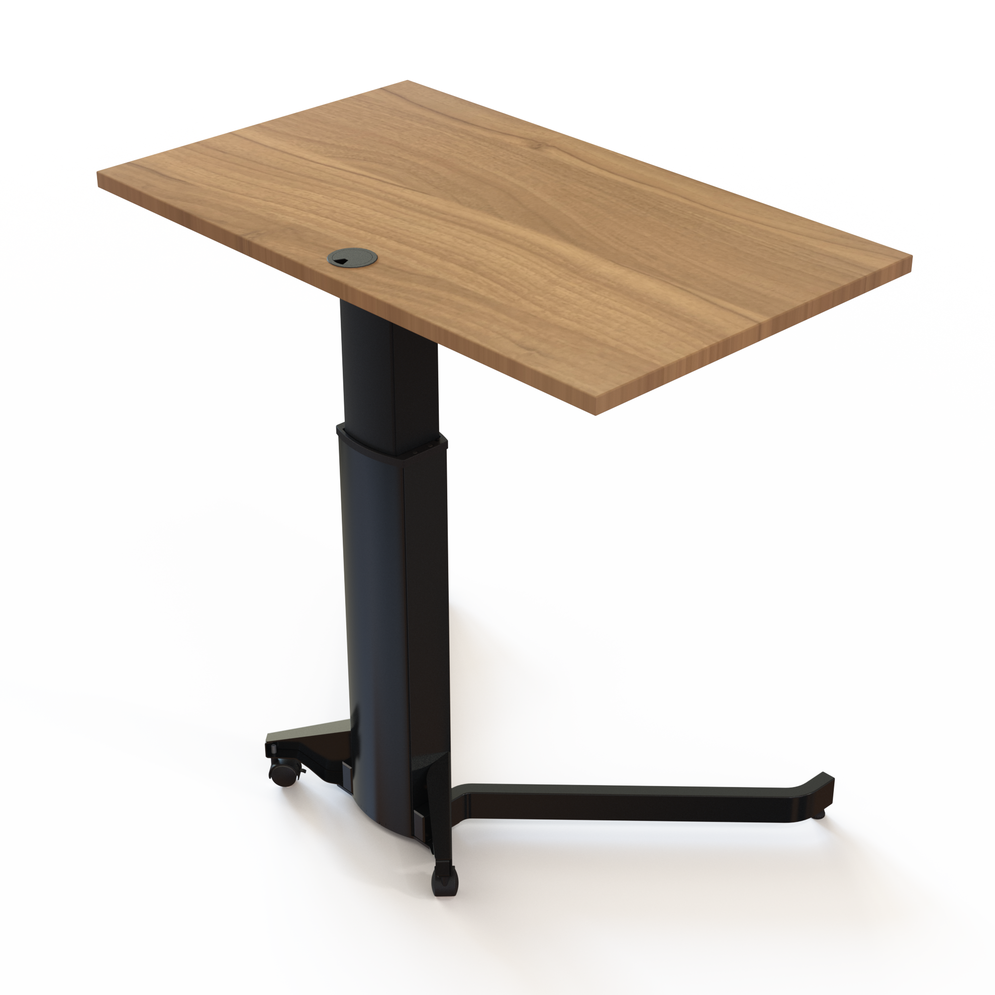 Electric Adjustable Desk | 100x60 cm | Walnut with black frame