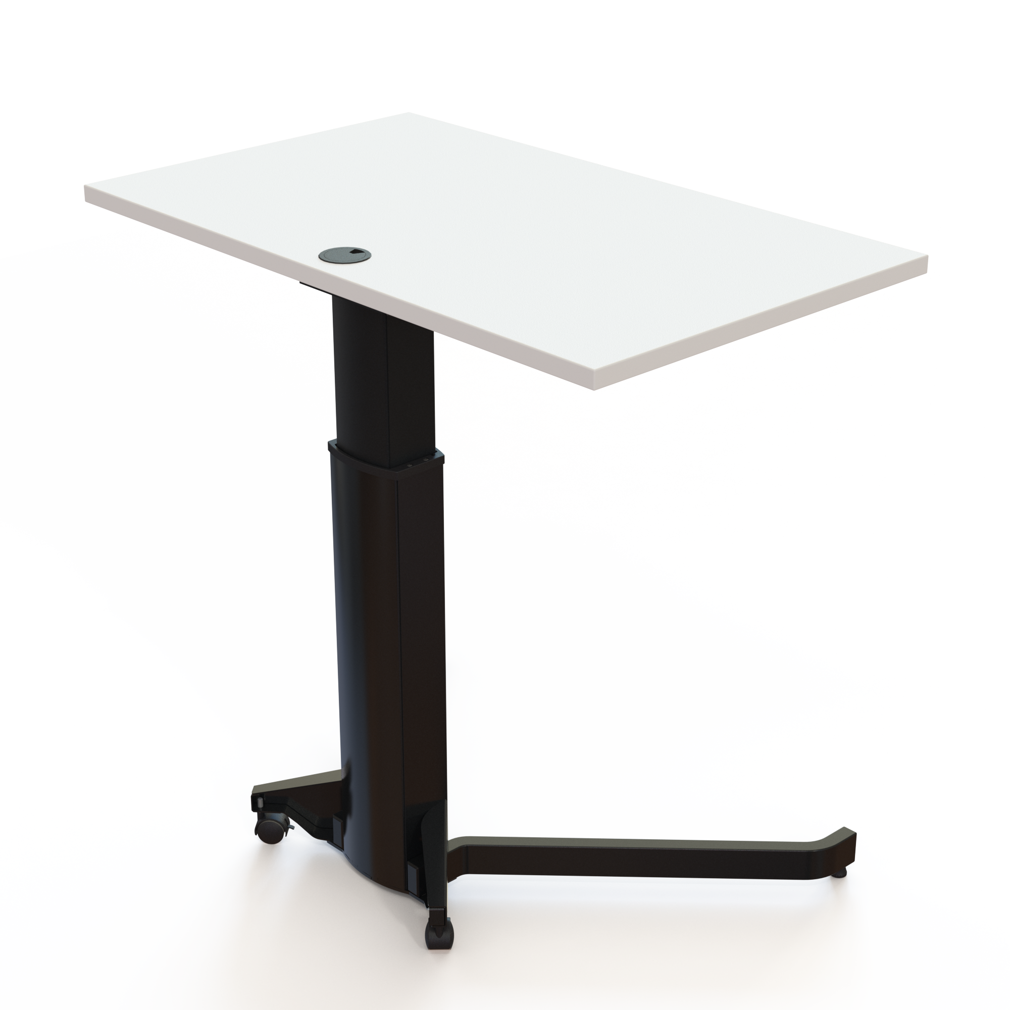 Electric Adjustable Desk | 100x60 cm | White with black frame