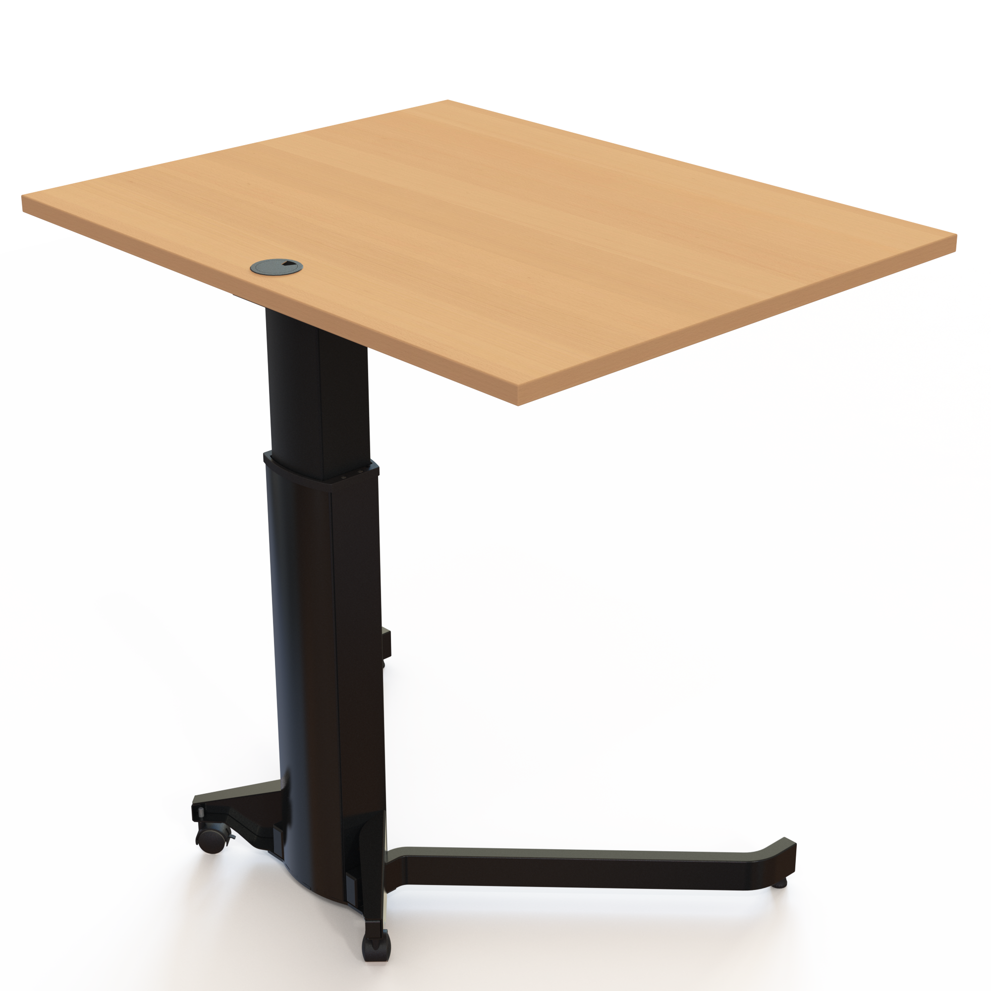 Electric Adjustable Desk | 100x80 cm | Beech with black frame