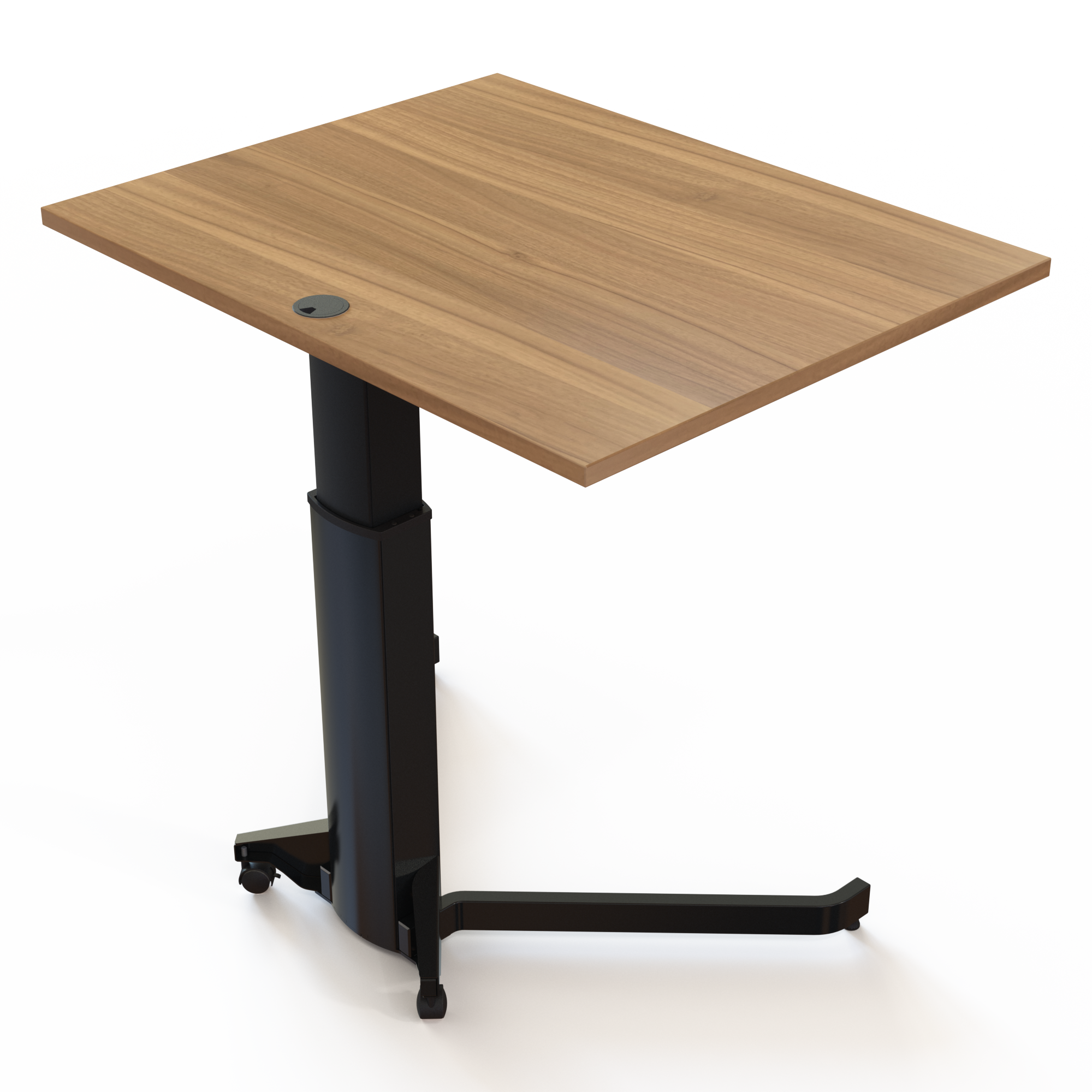 Electric Adjustable Desk | 100x80 cm | Walnut with black frame