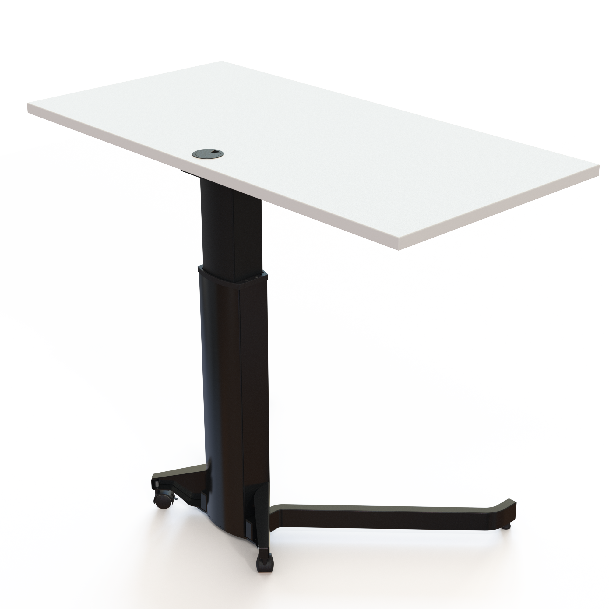 Electric Adjustable Desk | 120x60 cm | White with black frame