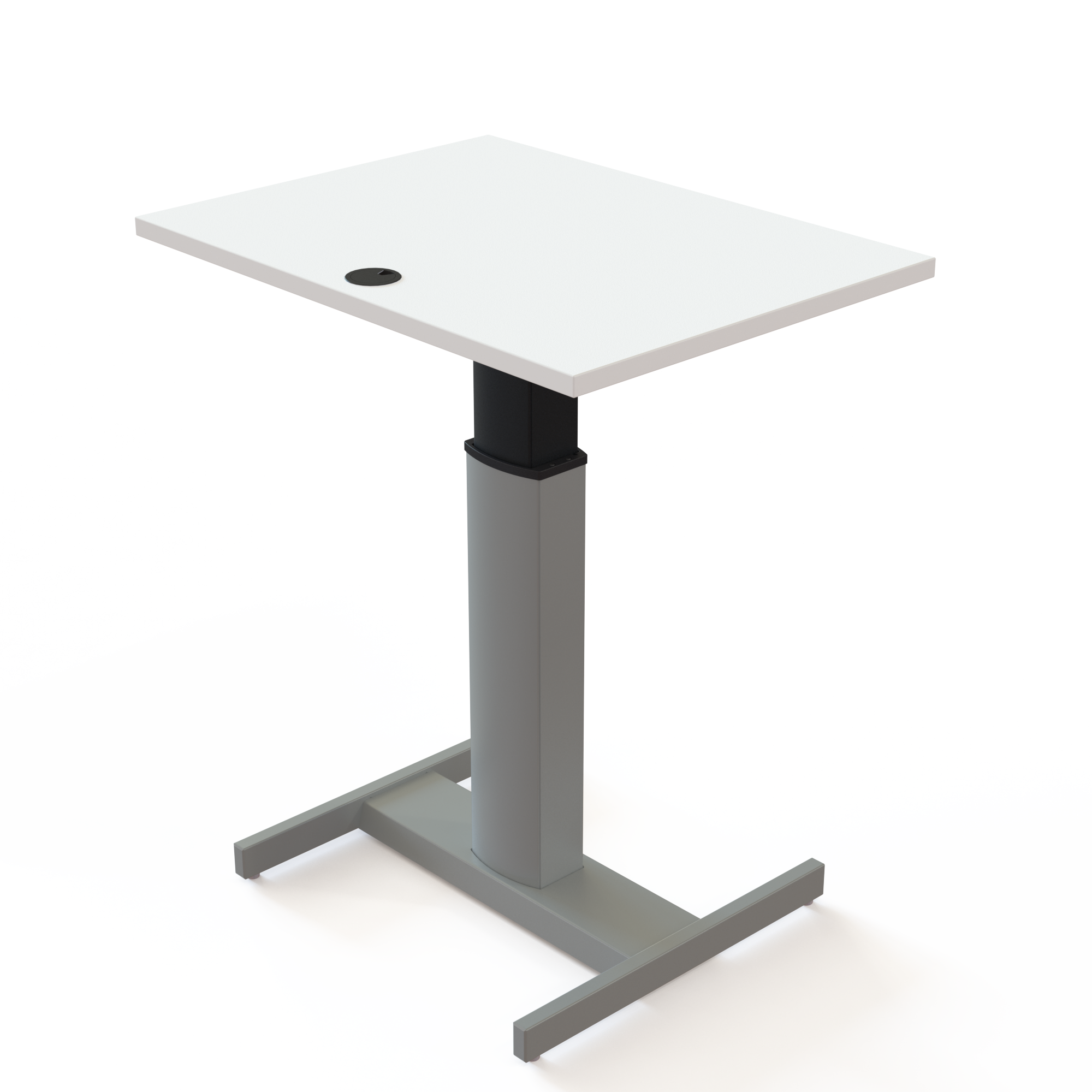 Electric Adjustable Desk | 80x60 cm | White with silver frame