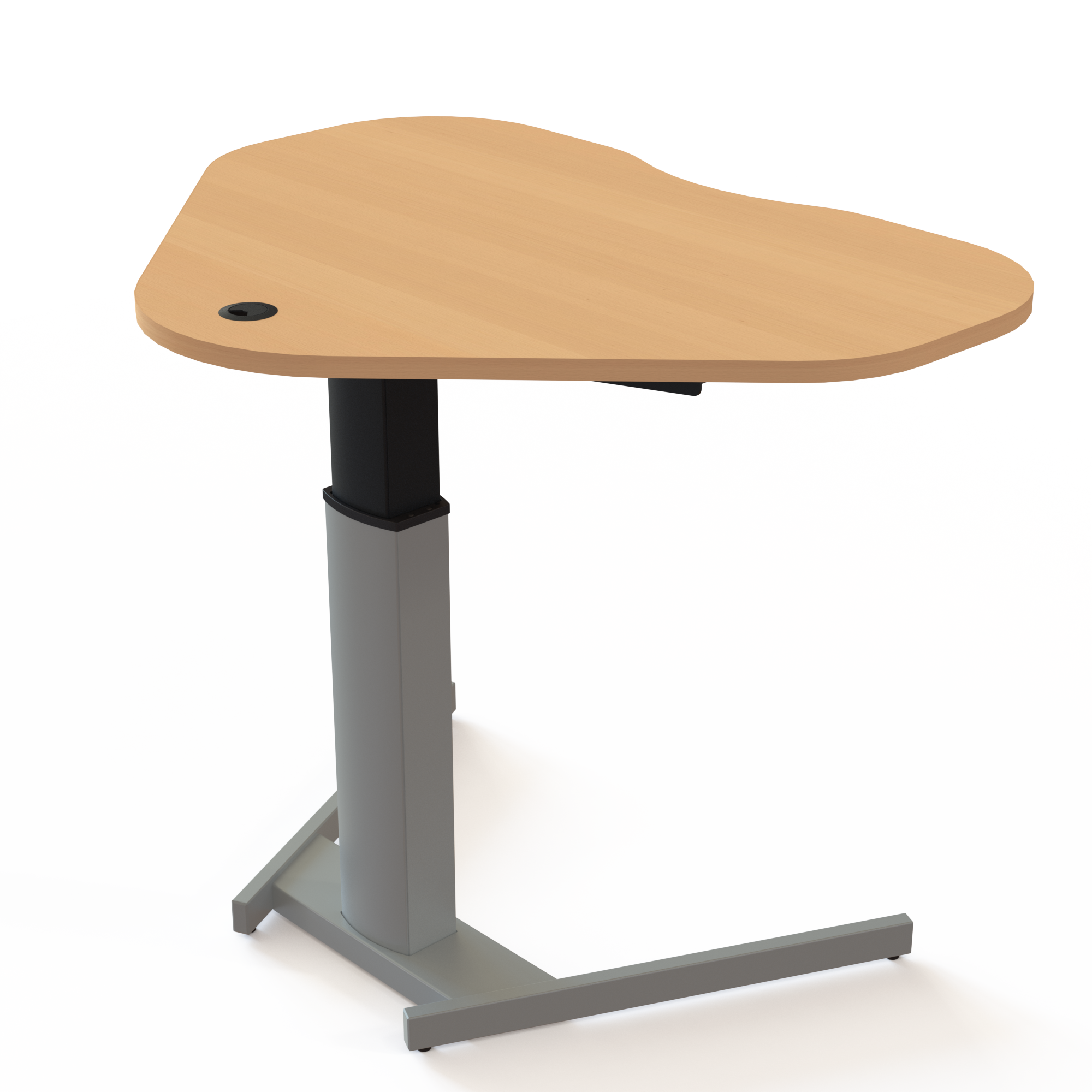 Electric Adjustable Desk | 117x90 cm | Beech with silver frame