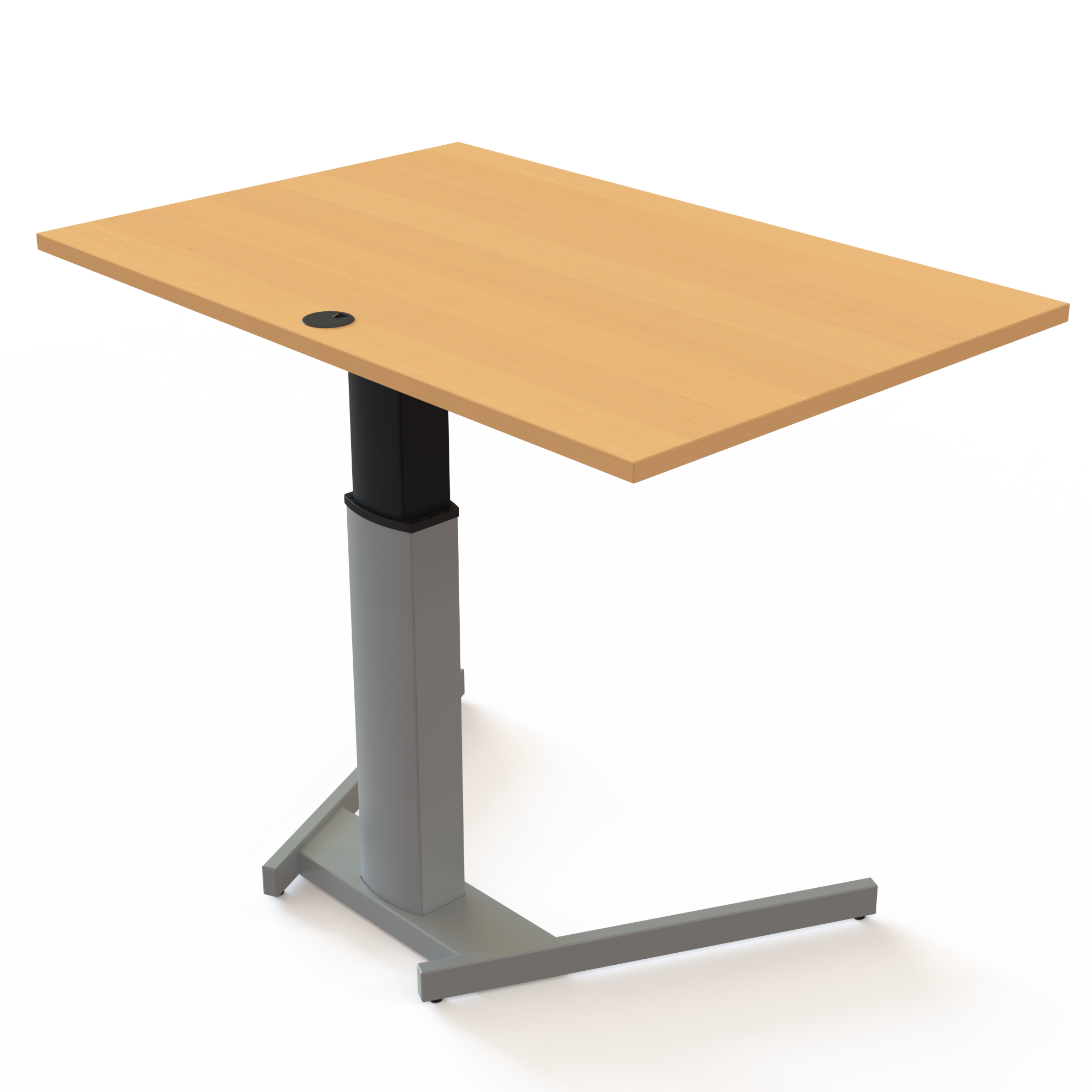 Electric Adjustable Desk | 120x80 cm | Beech with silver frame