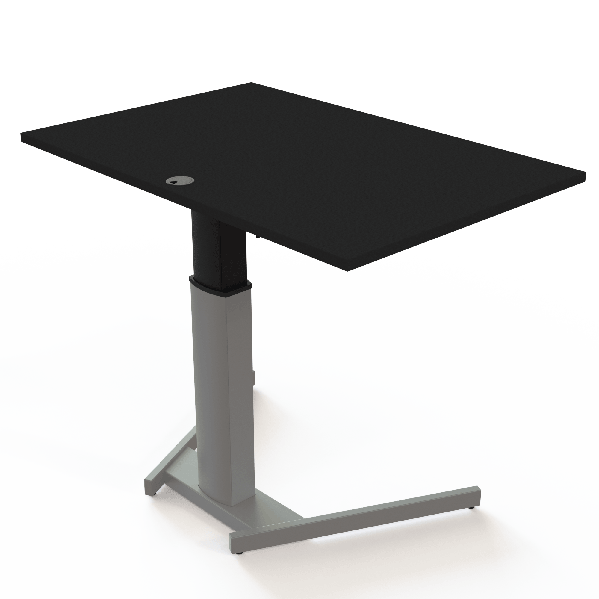 Ergonomic desk | 120x80 cm | Black  with silver frame