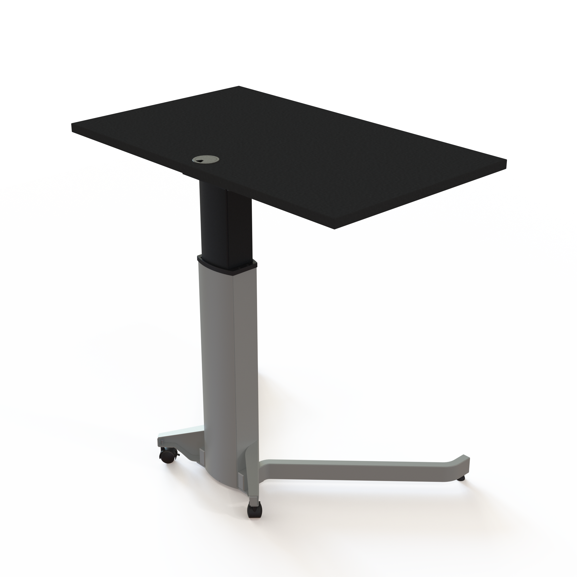 Electric Adjustable Desk | 100x60 cm | Black  with silver frame