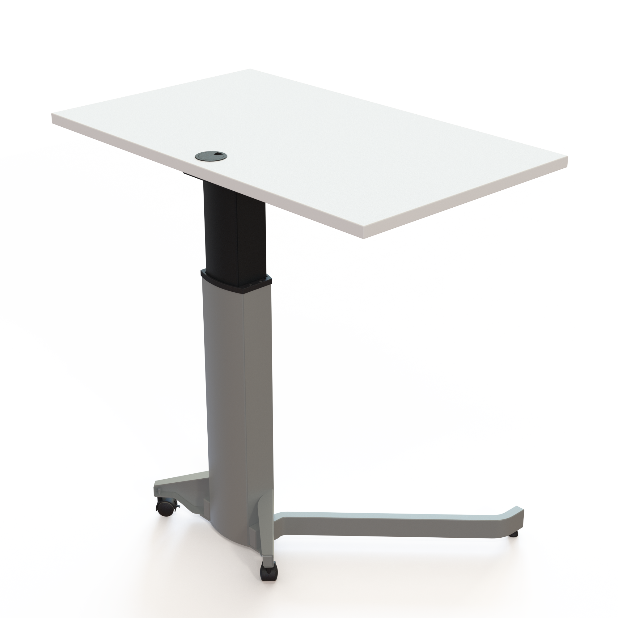 Electric Adjustable Desk | 100x60 cm | White with silver frame