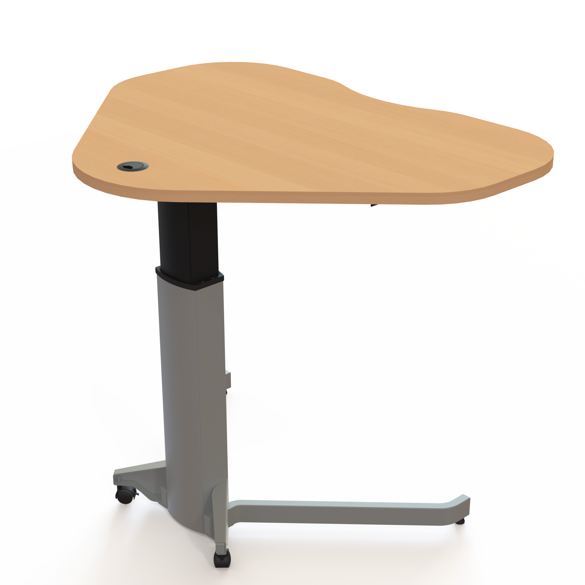 Electric Adjustable Desk | 117x90 cm | Beech with silver frame