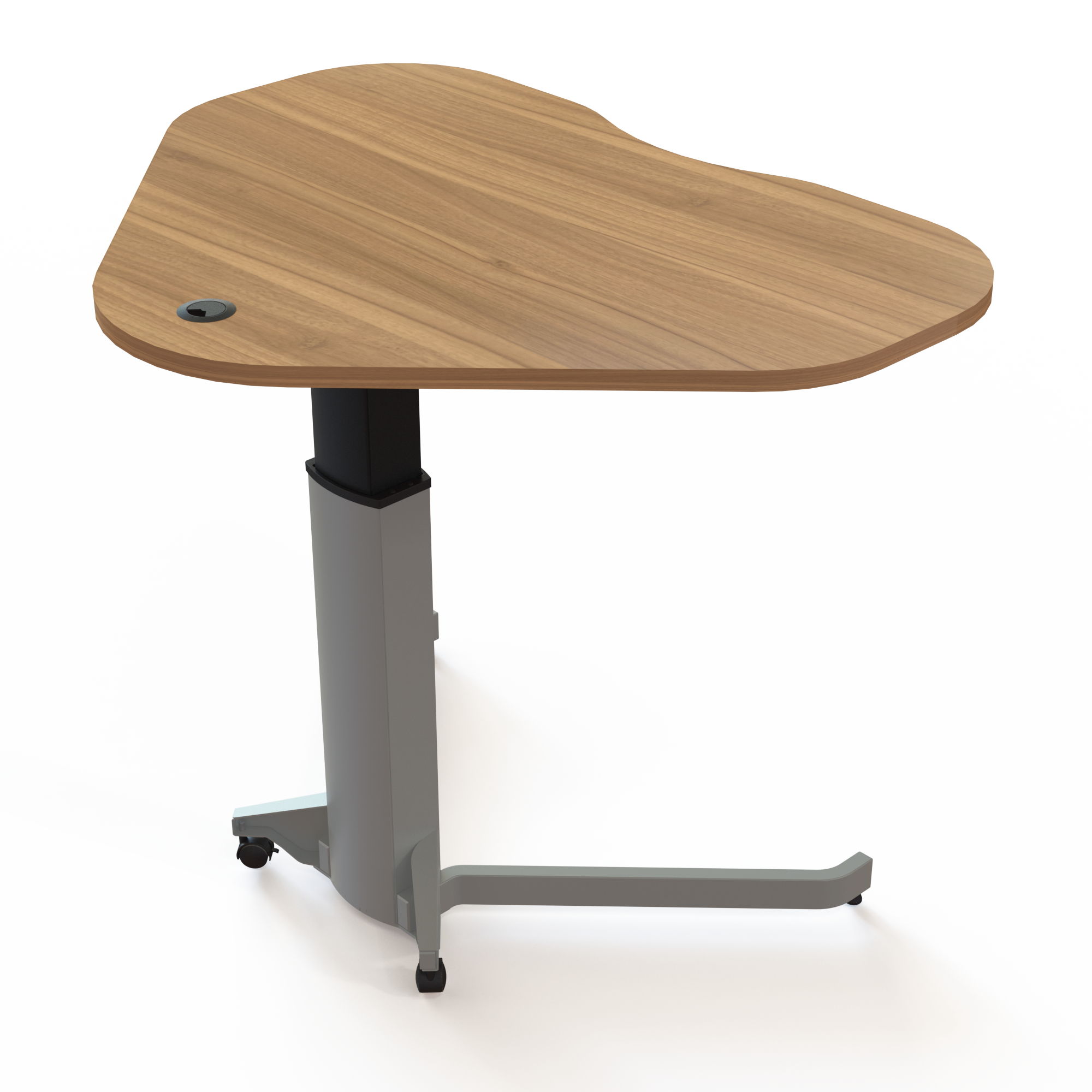 Electric Adjustable Desk | 117x90 cm | Walnut with silver frame