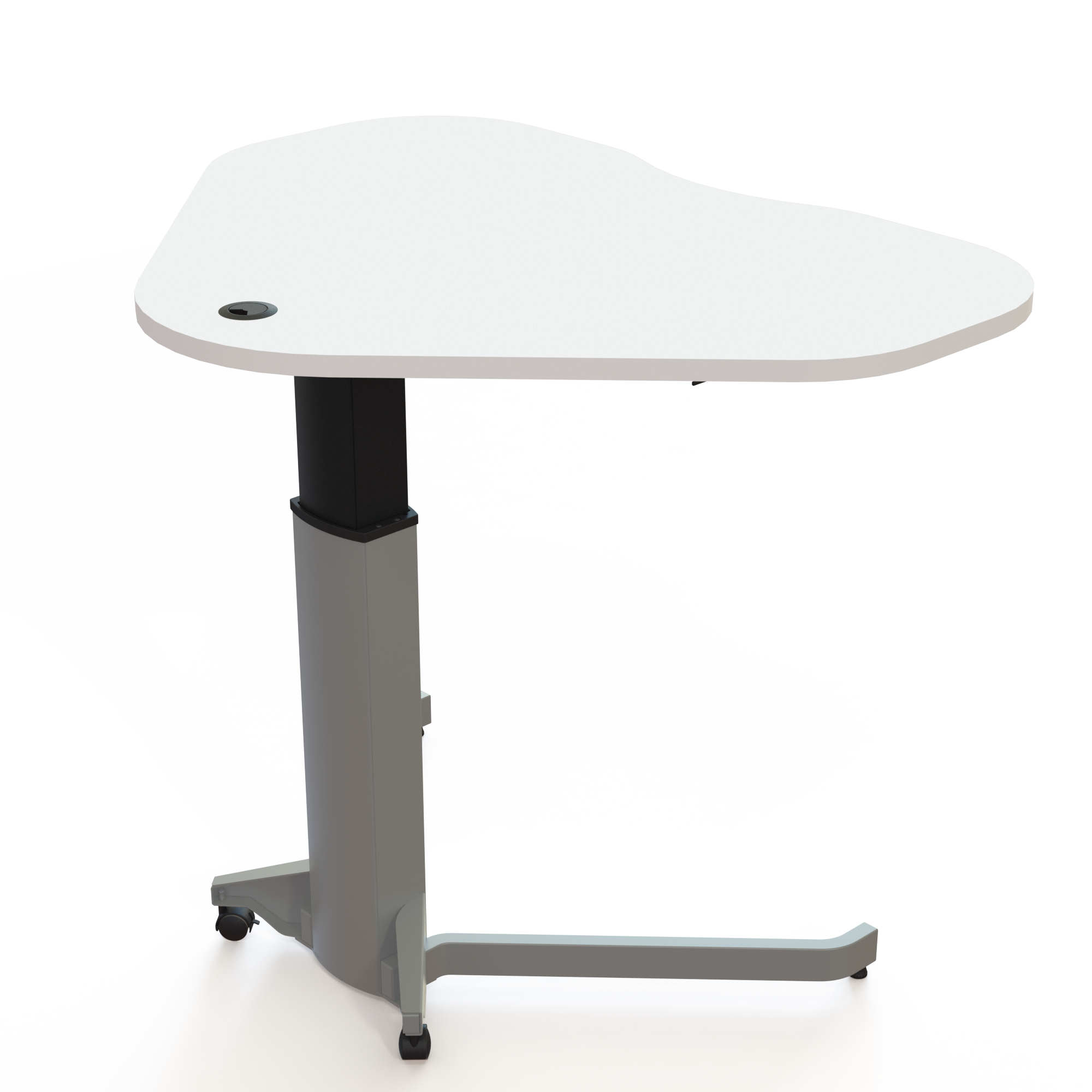 Electric Adjustable Desk | 117x90 cm | White with silver frame