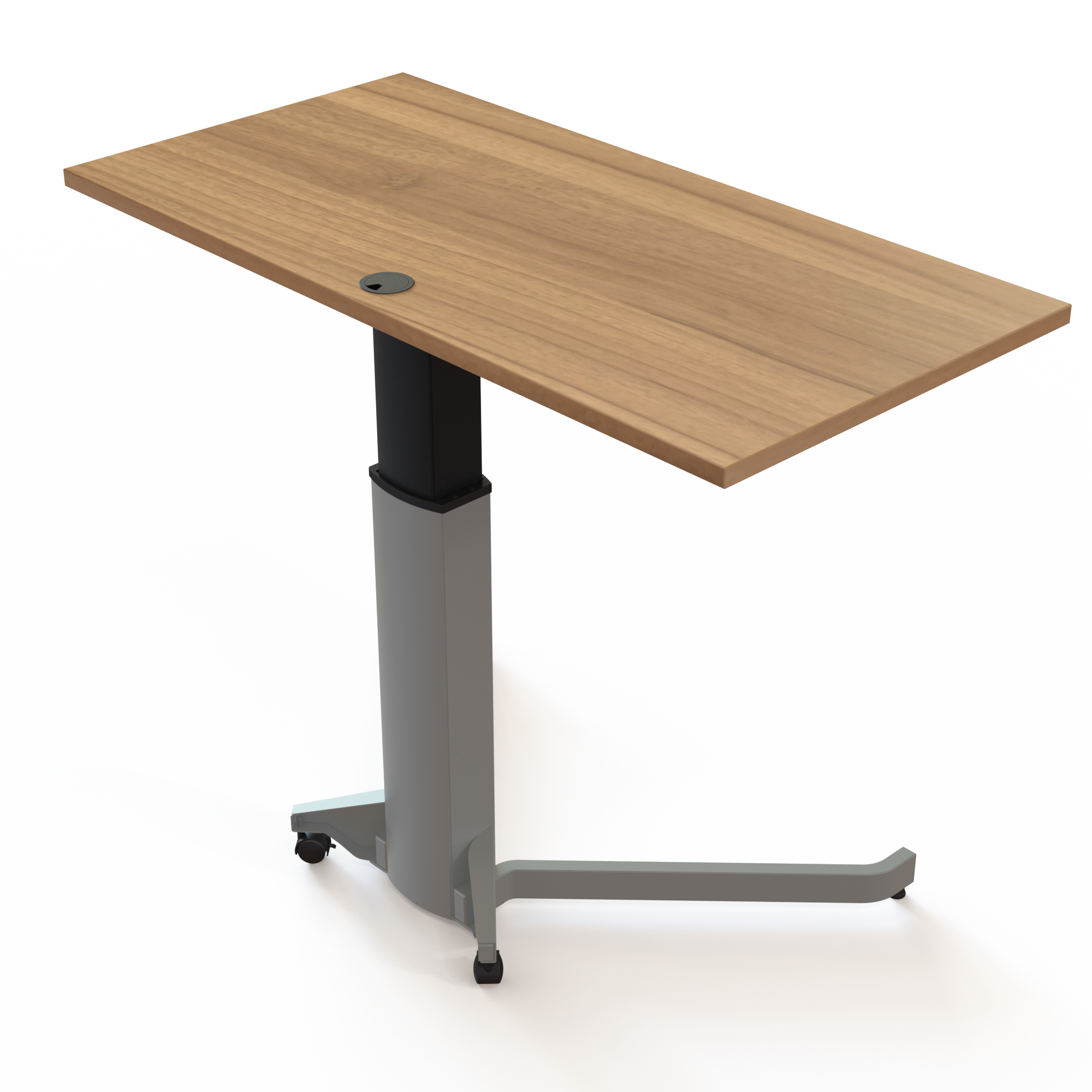 Electric Adjustable Desk | 120x60 cm | Walnut with silver frame