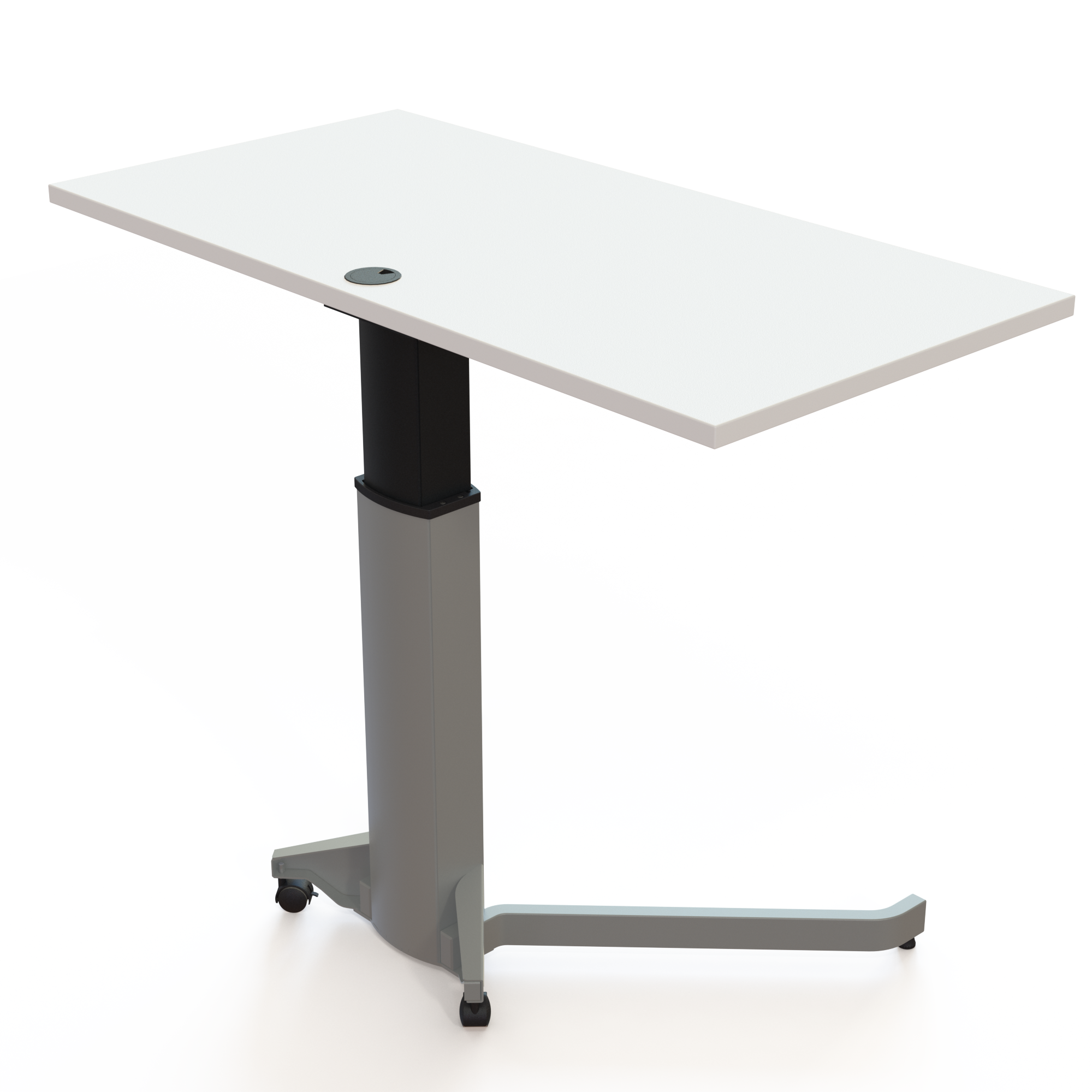 Electric Adjustable Desk | 120x60 cm | White with silver frame