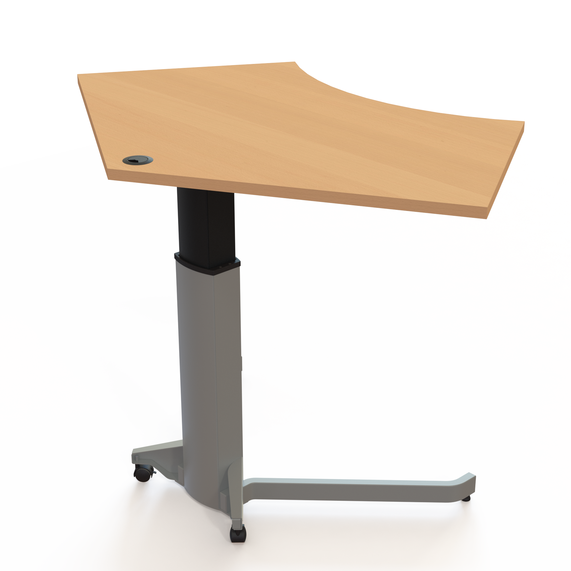 Electric Adjustable Desk | 138x92 cm | Beech with silver frame