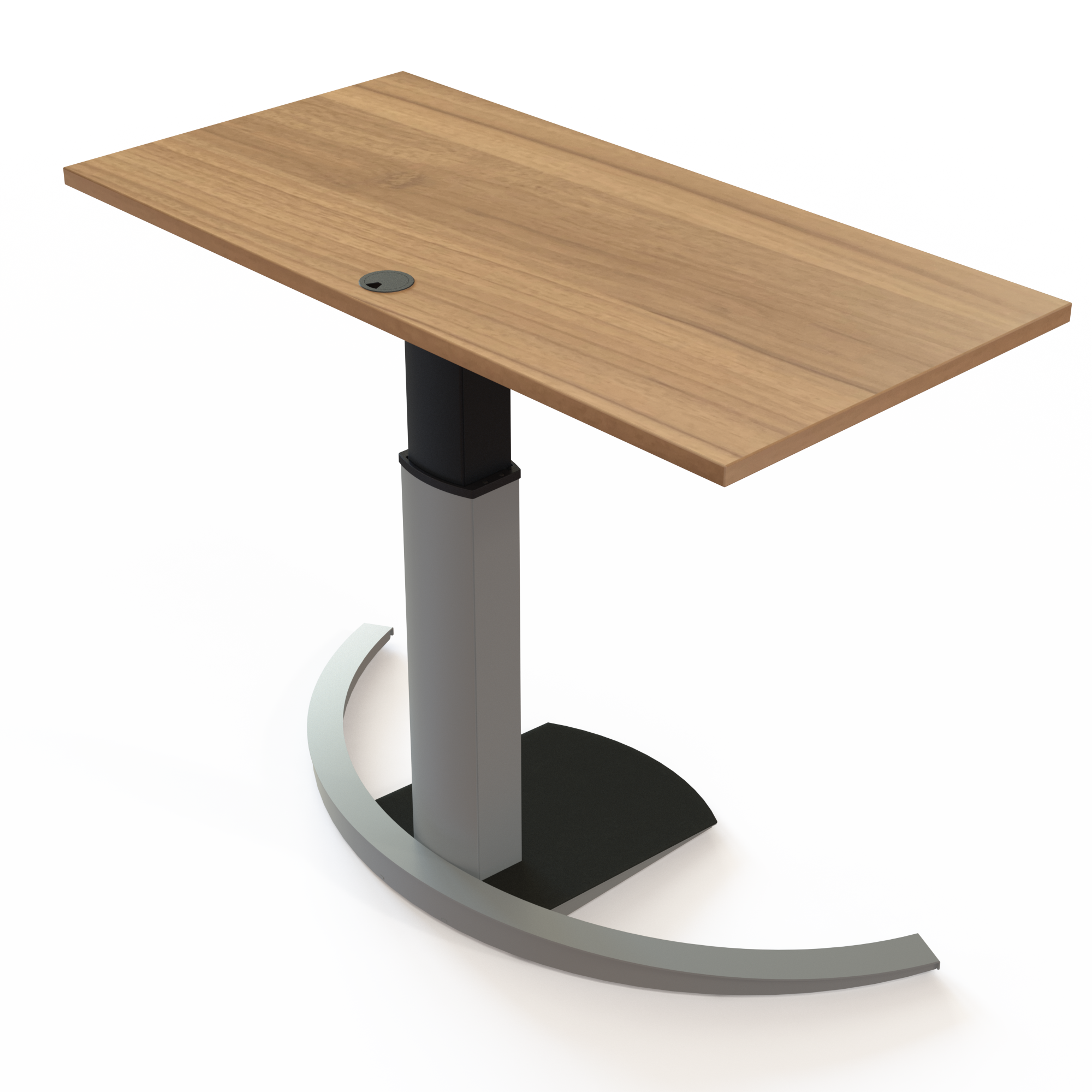 Electric Adjustable Desk | 120x60 cm | Walnut with silver frame