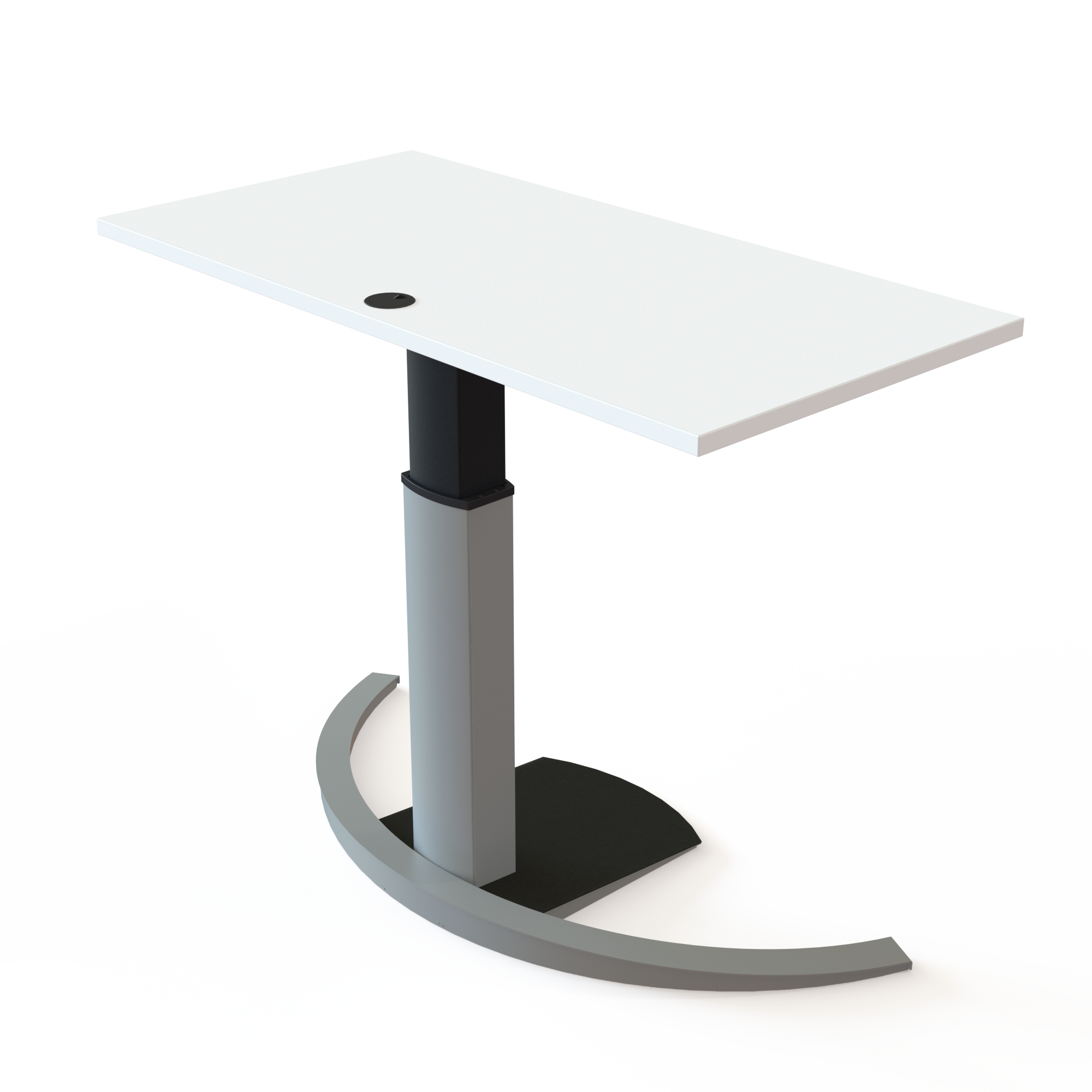 Electric Adjustable Desk | 120x60 cm | White with silver frame