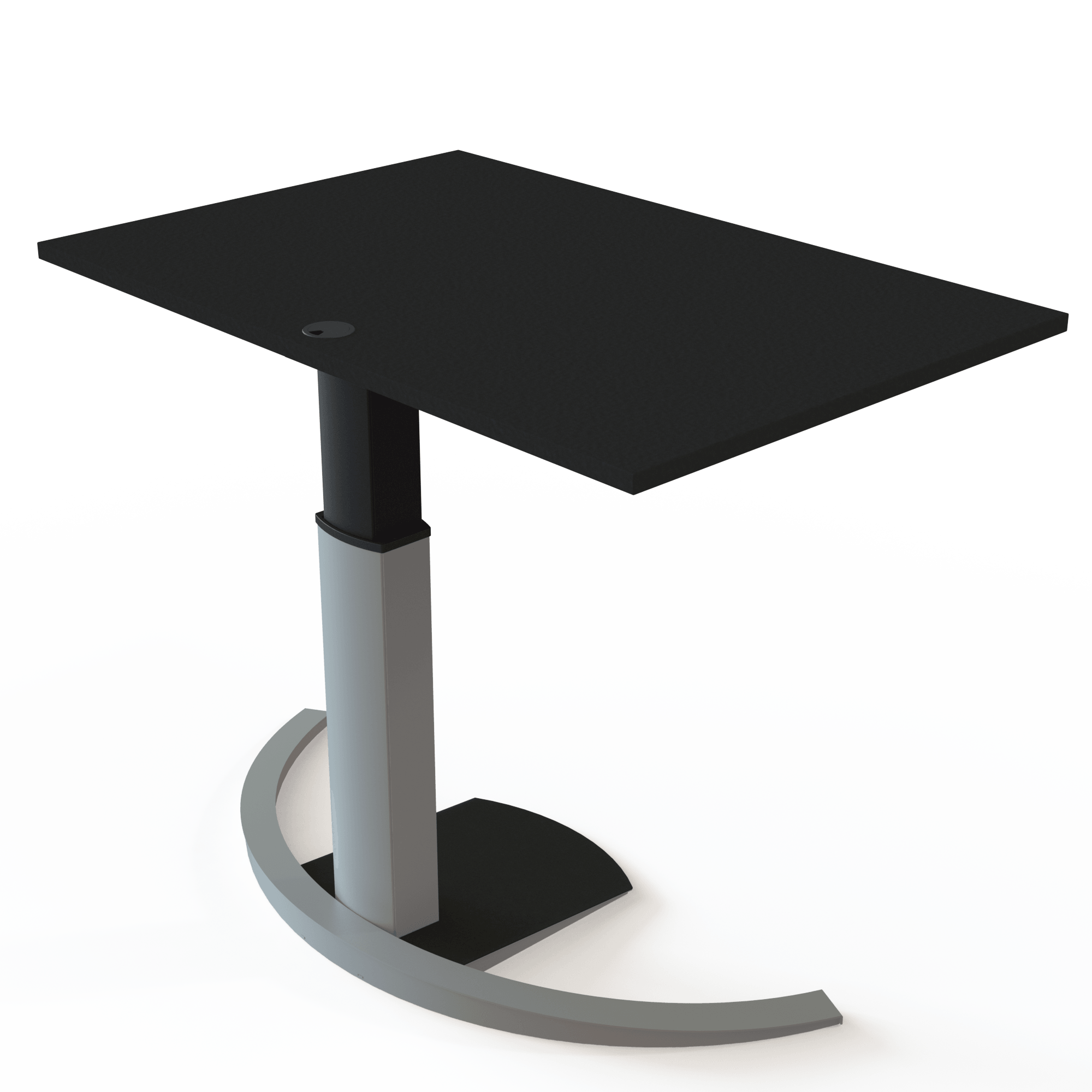 Ergonomic desk | 120x80 cm | Black  with silver frame