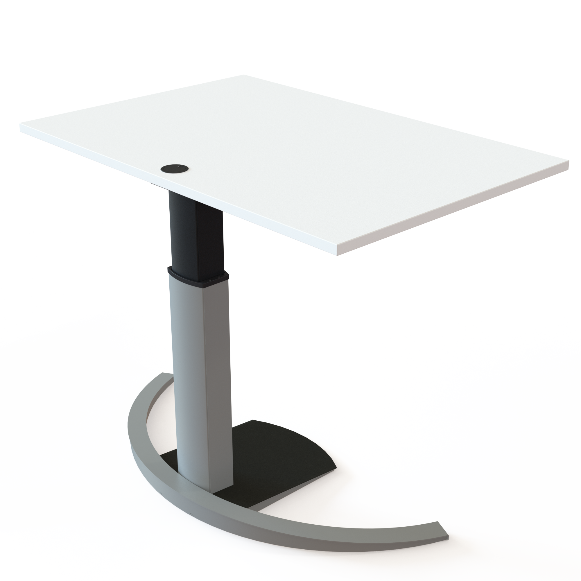 Electric Adjustable Desk | 120x80 cm | White with silver frame