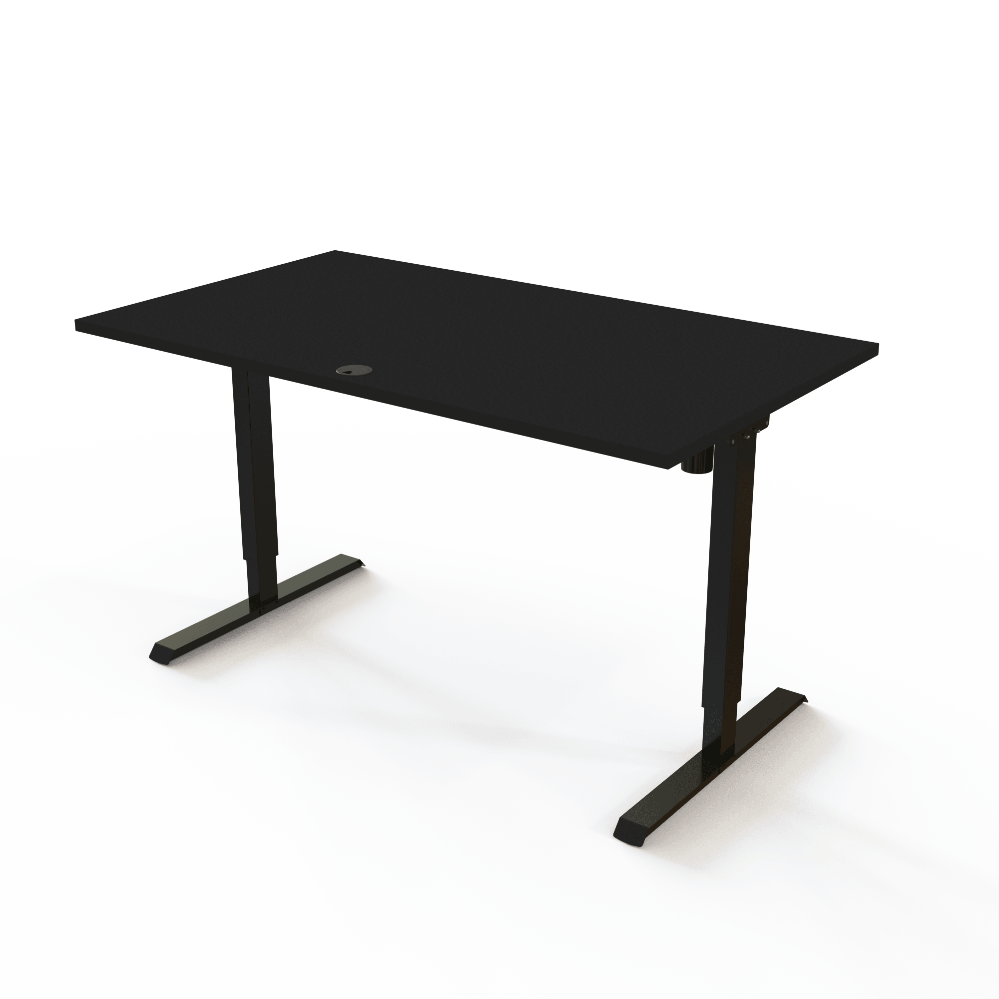 Ergonomic desk | 140x80 cm | Black  with black frame