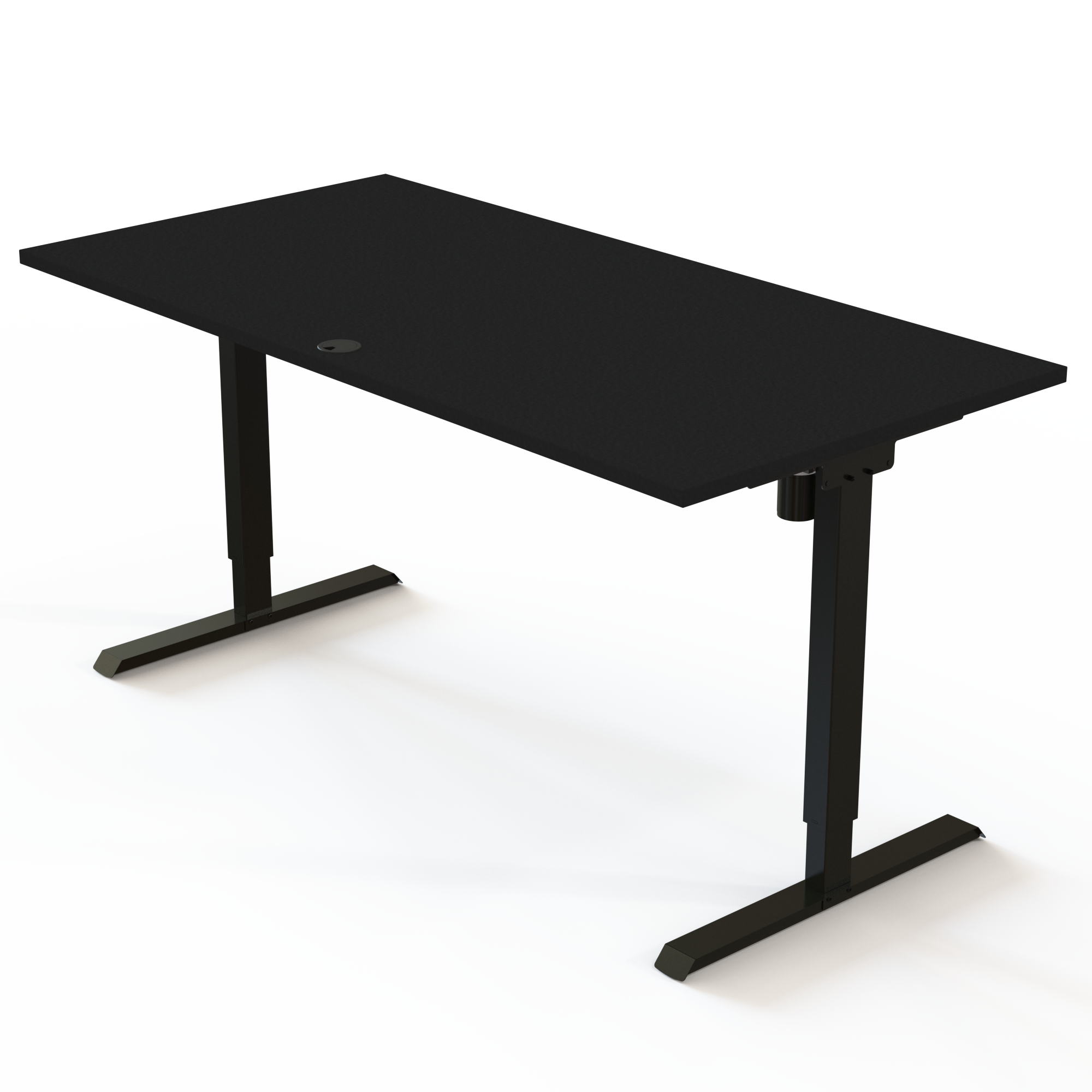 Electric Adjustable Desk | 160x80 cm | Black  with black frame