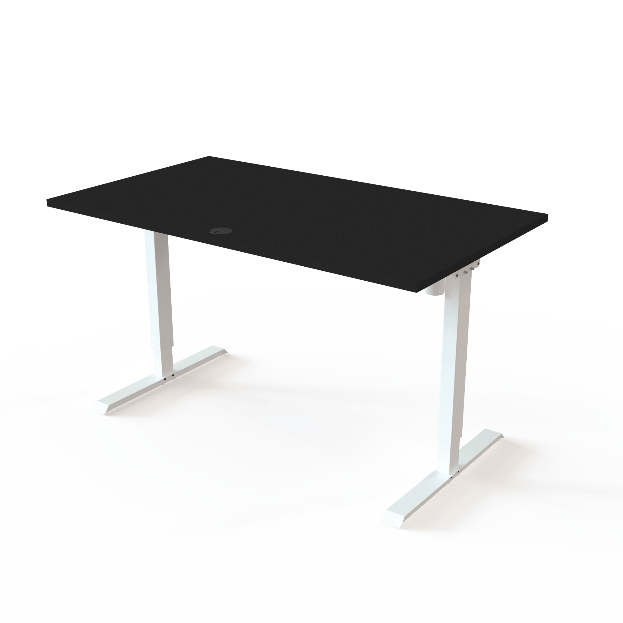Ergonomic desk | 140x80 cm | Black  with white frame
