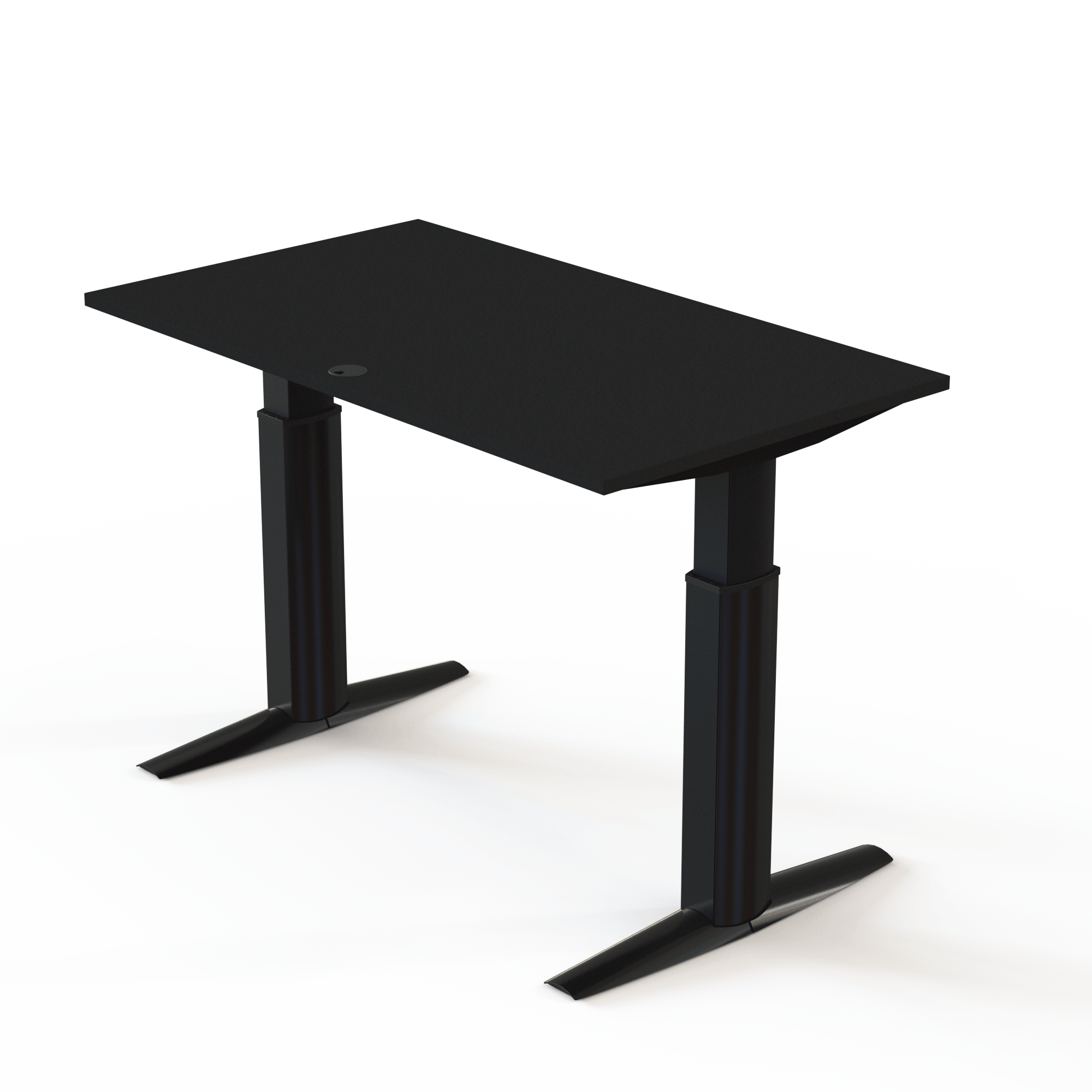 Ergonomic desk | 140x80 cm | Black  with black frame