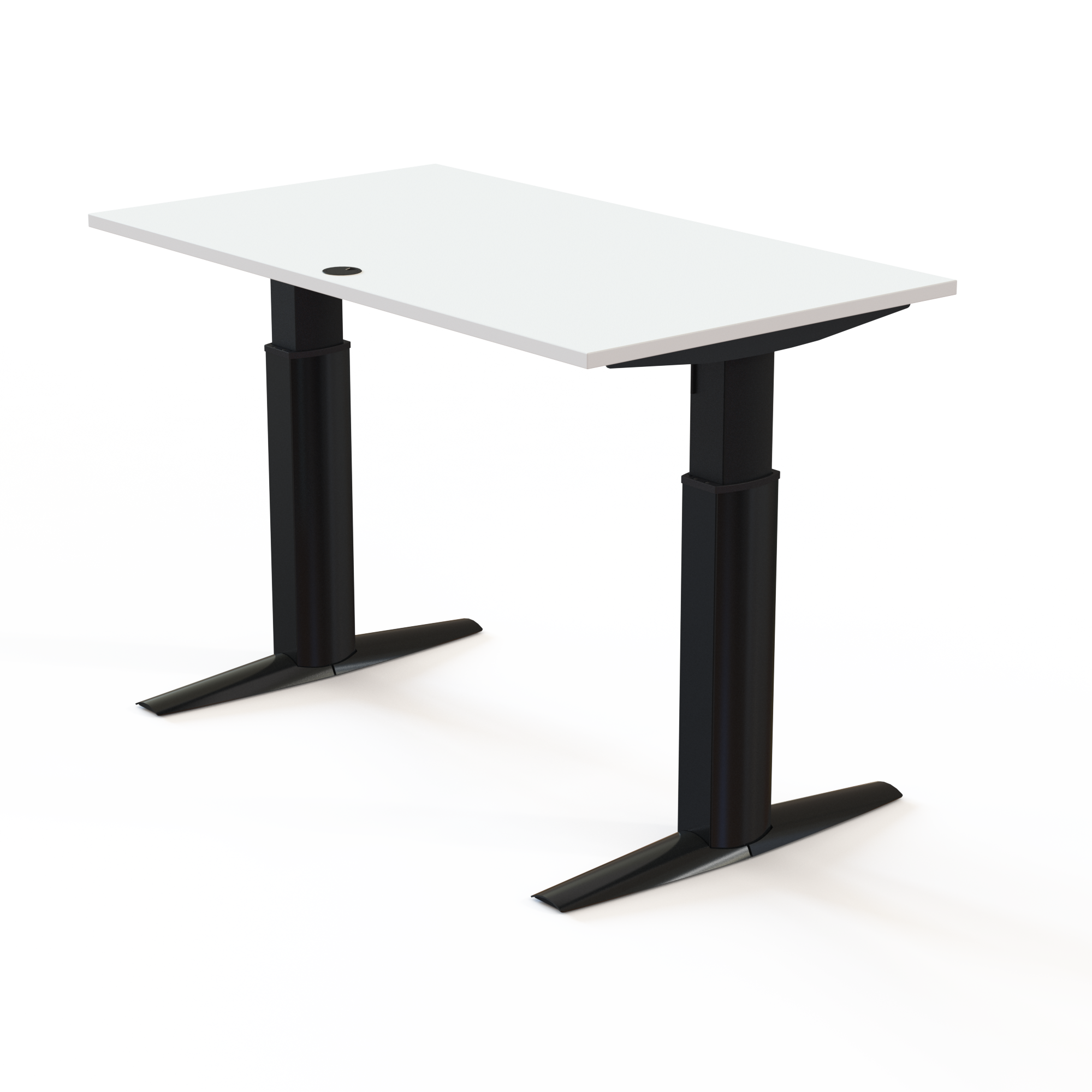 Electric Adjustable Desk | 140x80 cm | White with black frame