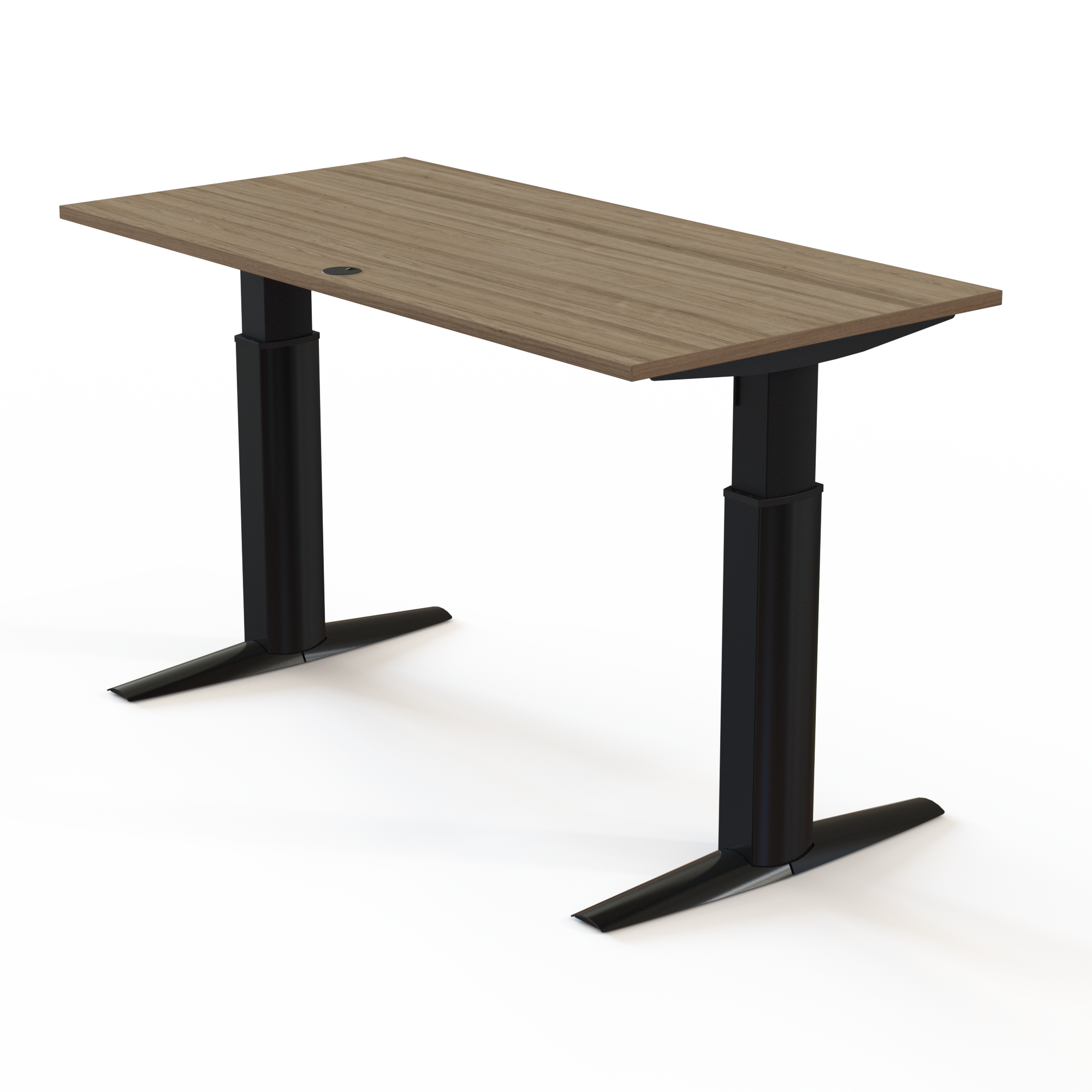 Electric Adjustable Desk | 160x80 cm | Walnut with black frame