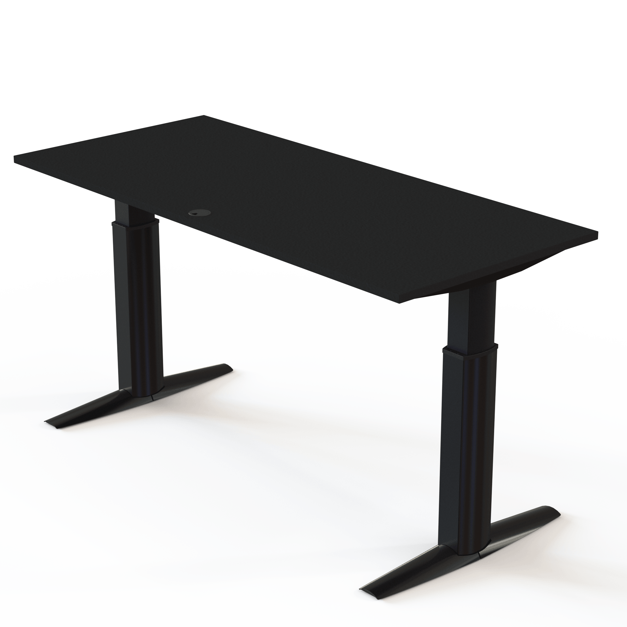 Ergonomic desk | 180x80 cm | Black  with black frame