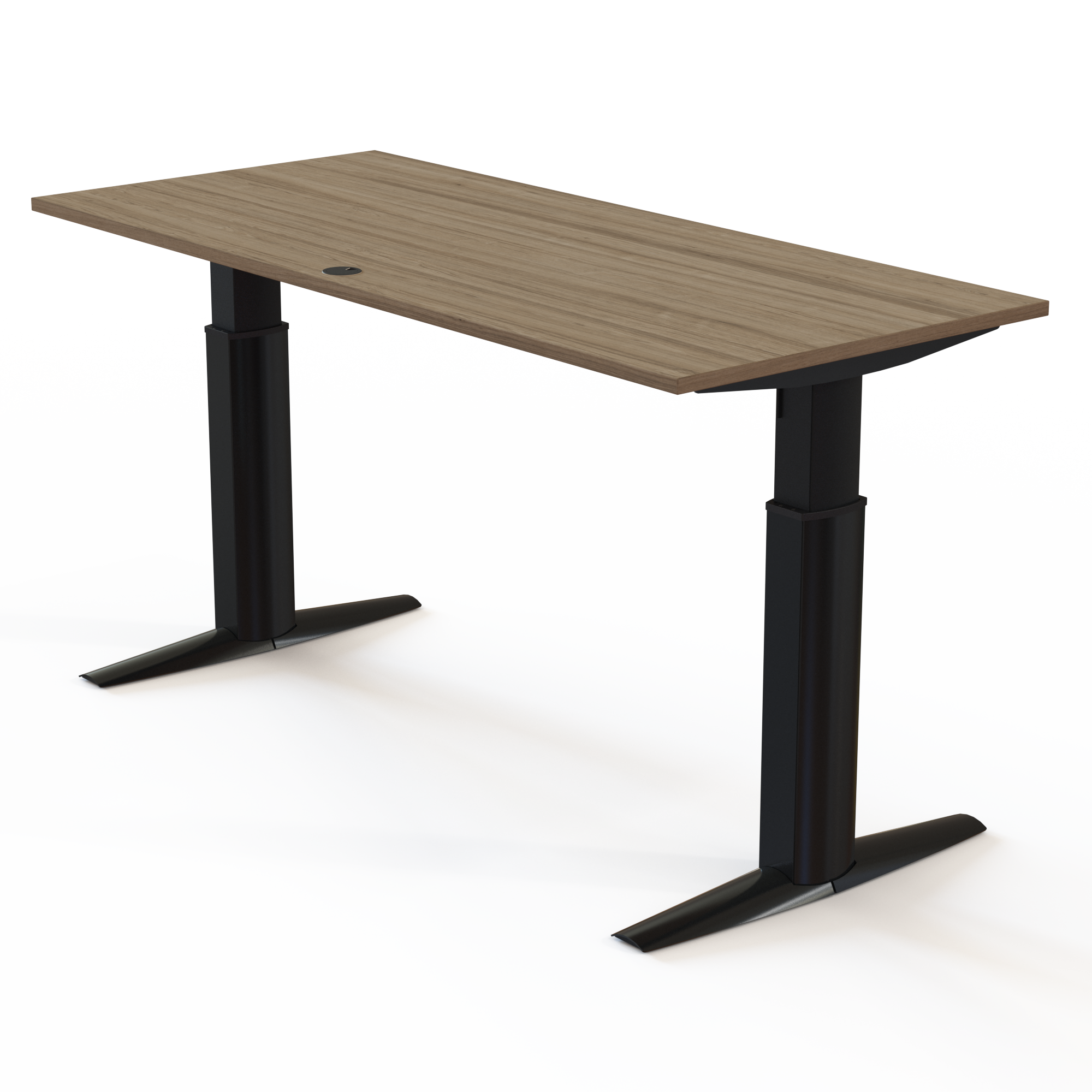 Electric Adjustable Desk | 180x80 cm | Walnut with black frame