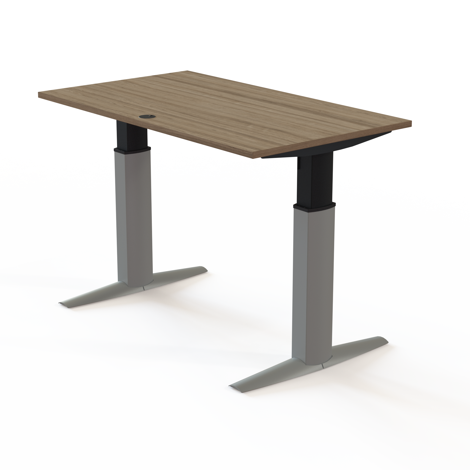 Electric Adjustable Desk | 140x80 cm | Walnut with silver frame