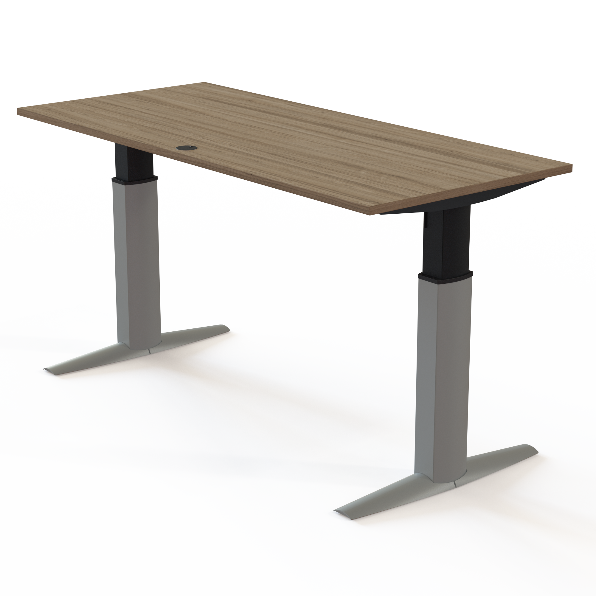 Electric Adjustable Desk | 180x80 cm | Walnut with silver frame