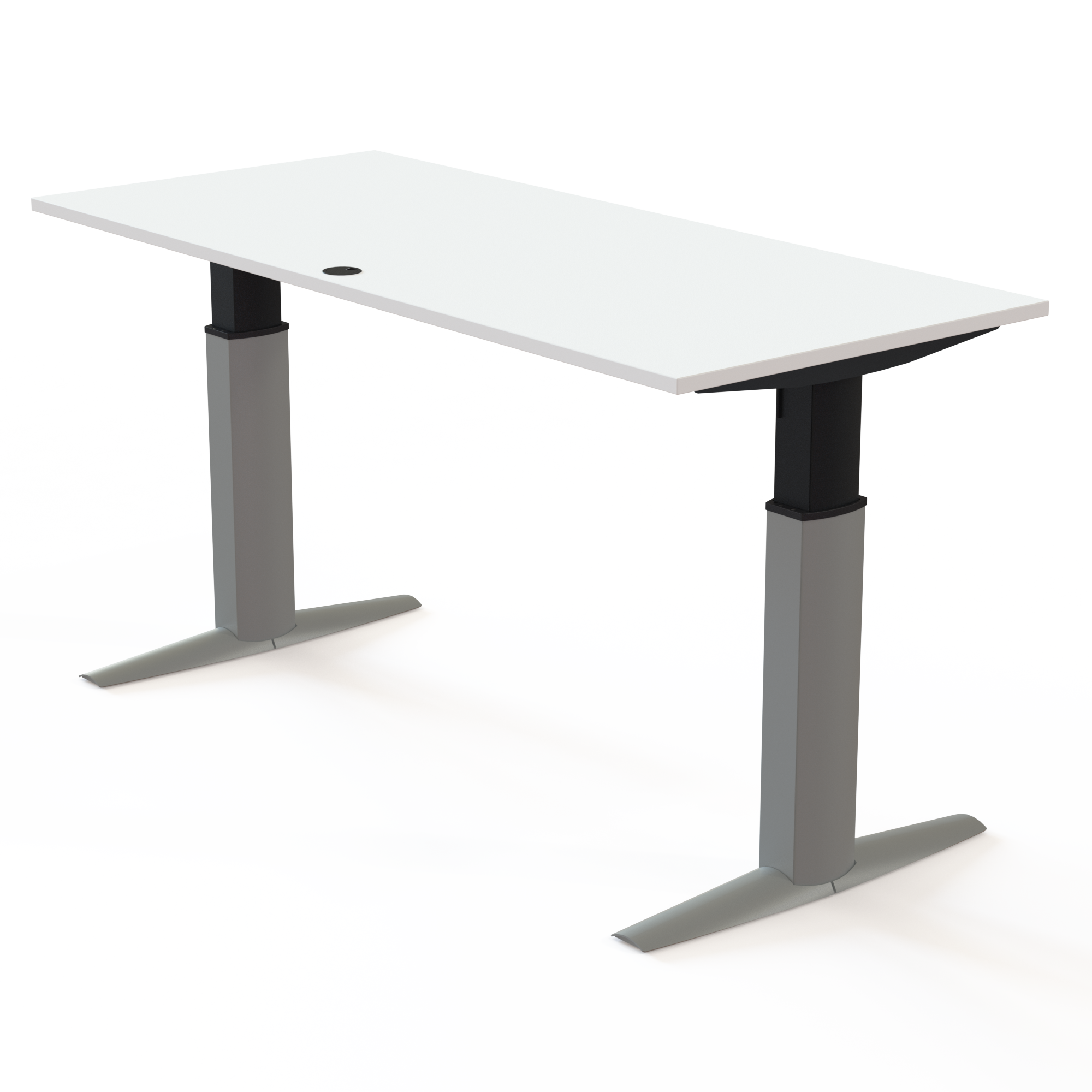 Electric Adjustable Desk | 180x80 cm | White with silver frame