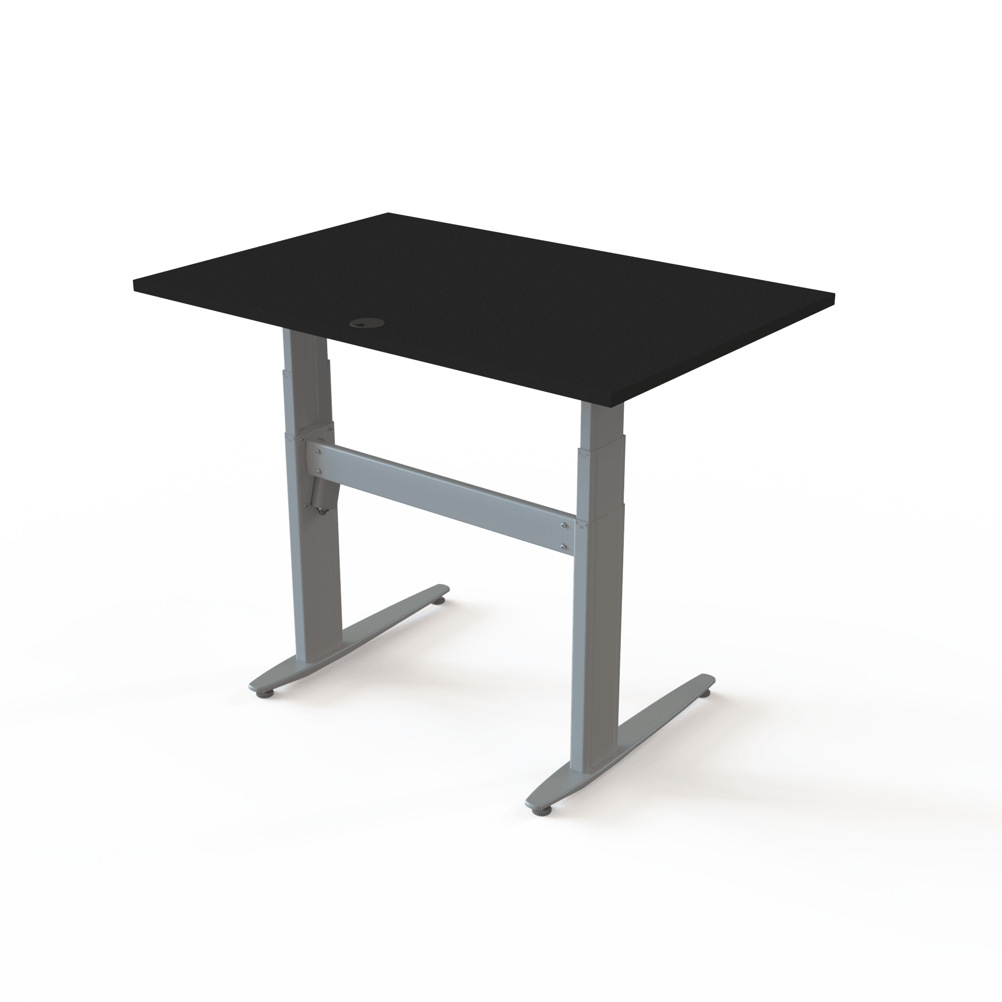 Ergonomic desk | 120x80 cm | Black  with silver frame