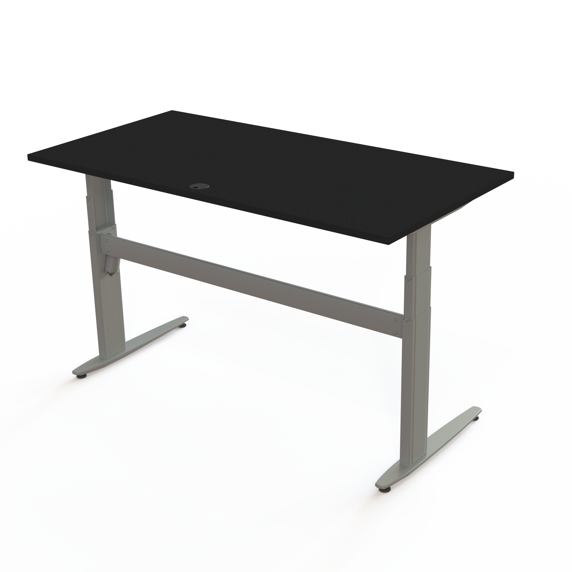 Electric Adjustable Desk | 160x80 cm | Black  with silver frame