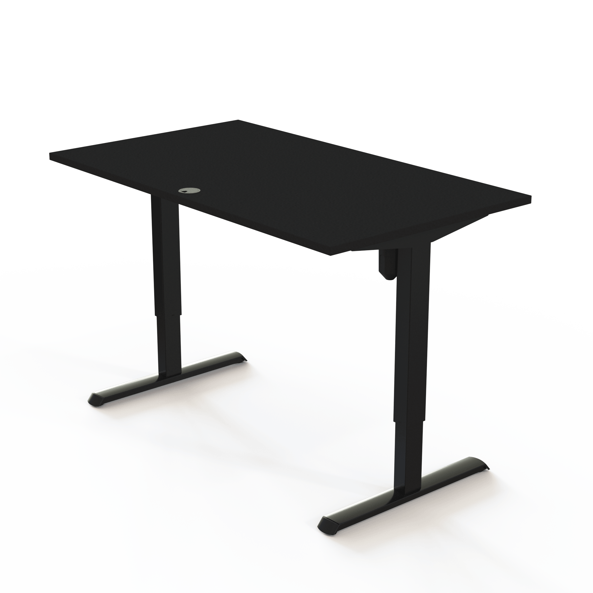 Ergonomic desk | 140x80 cm | Black  with black frame
