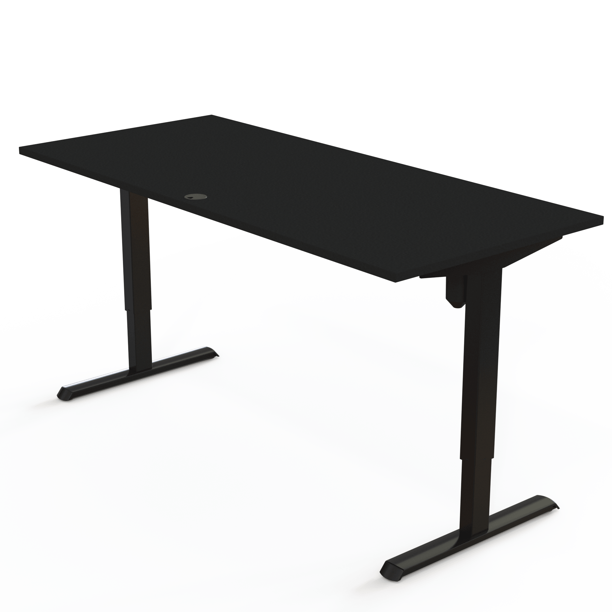Ergonomic desk | 180x80 cm | Black  with black frame