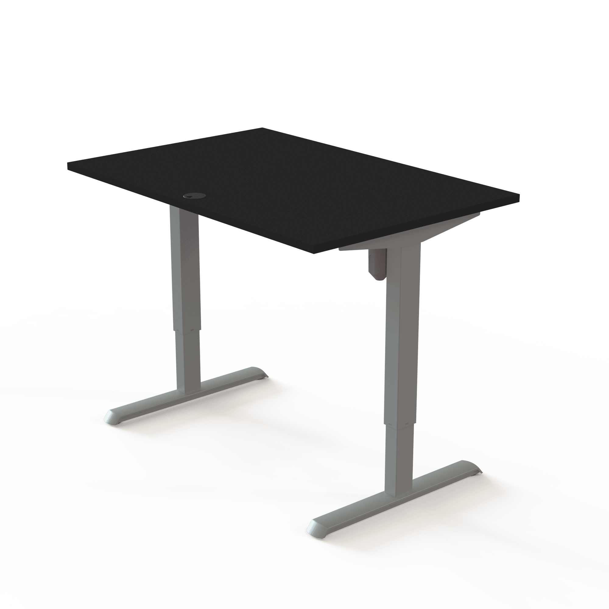 Ergonomic desk | 120x80 cm | Black  with silver frame