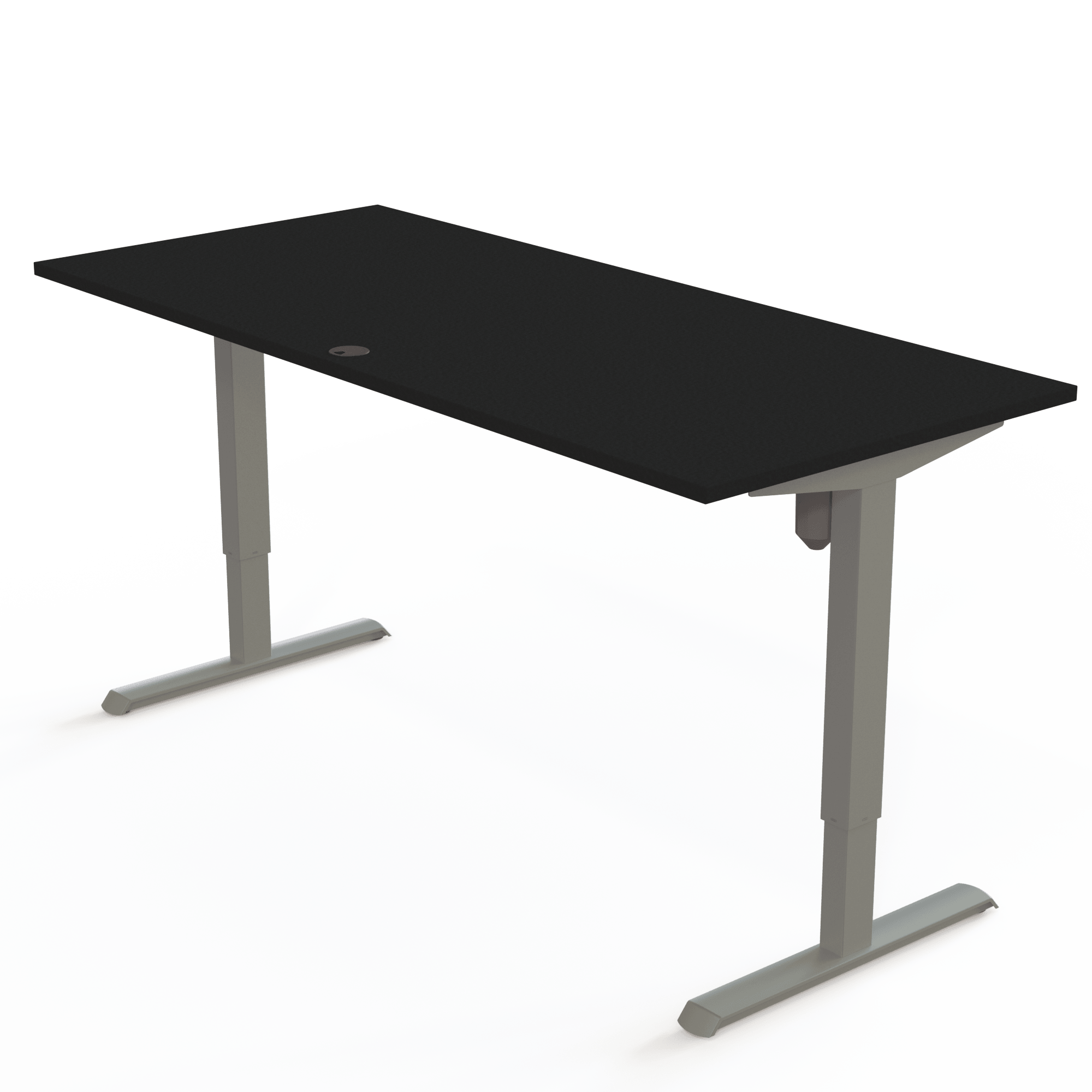 Ergonomic desk | 180x80 cm | Black  with silver frame
