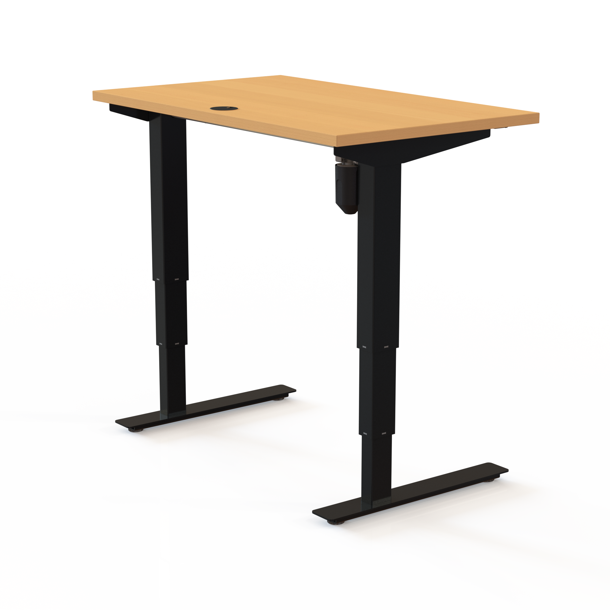 Electric Adjustable Desk | 100x60 cm | Beech with black frame