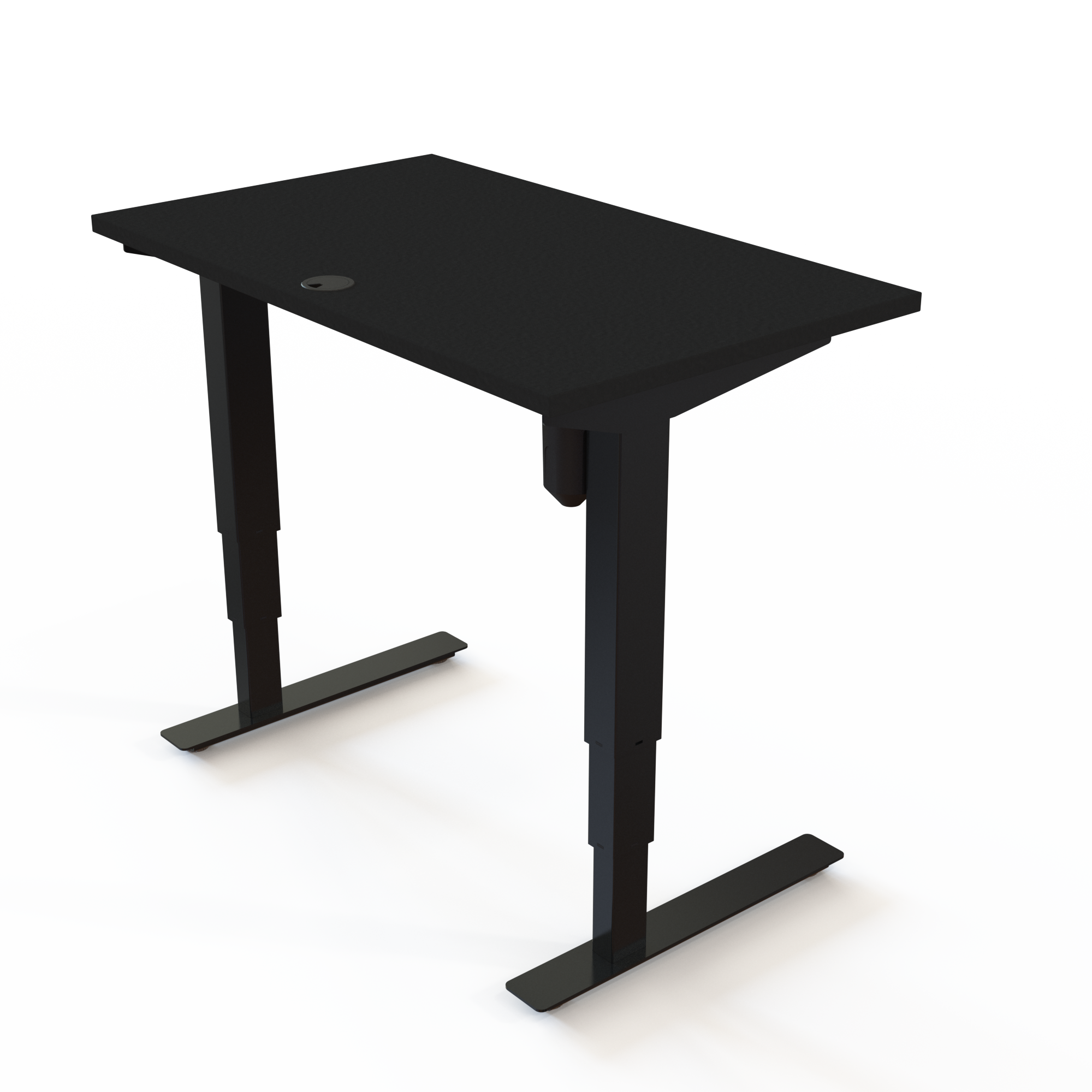 Electric Adjustable Desk | 100x60 cm | Black  with black frame